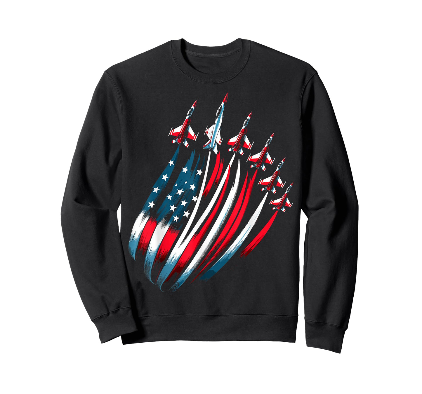 Patriotic USA Flag Fighter Jets Boys 4th of July T-Shirt