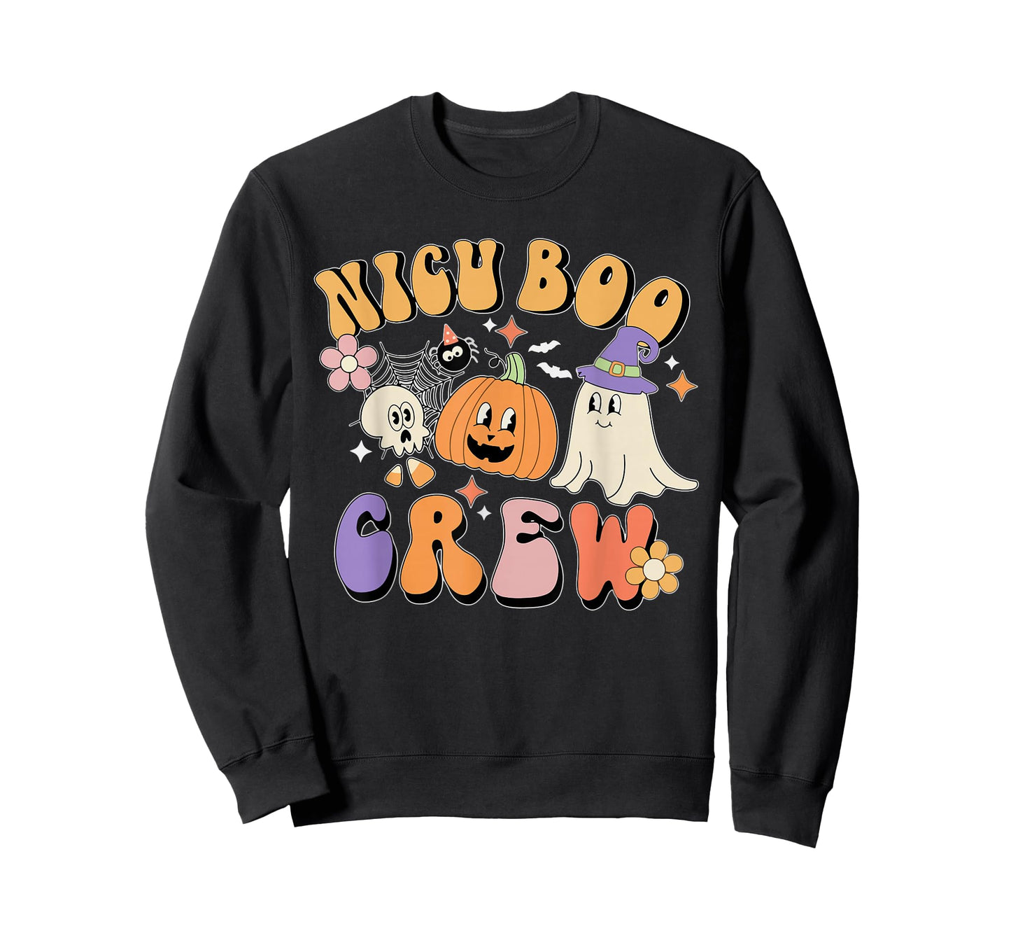 NICU Boo Crew Halloween Ghost Pumpkin T-Shirt