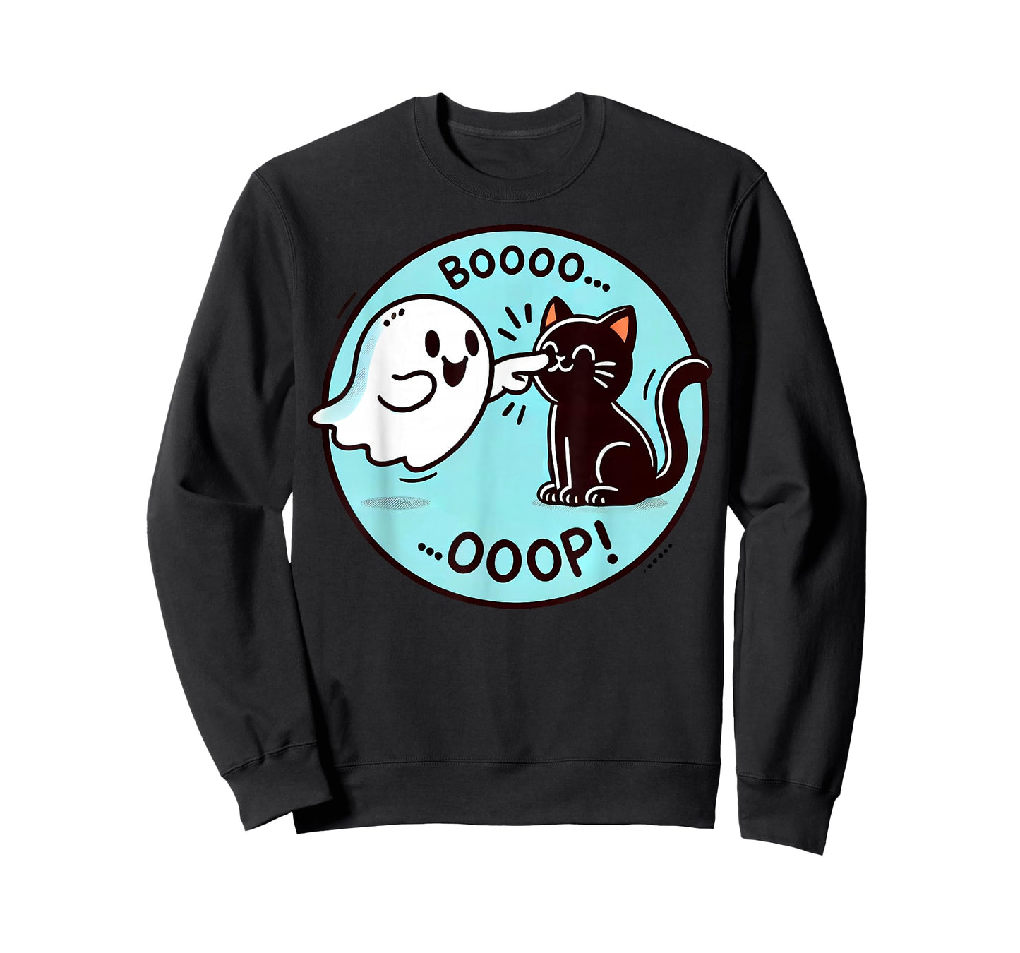 Funny Halloween Ghost Black Cat Boop Easy Lazy Costume T-Shirt