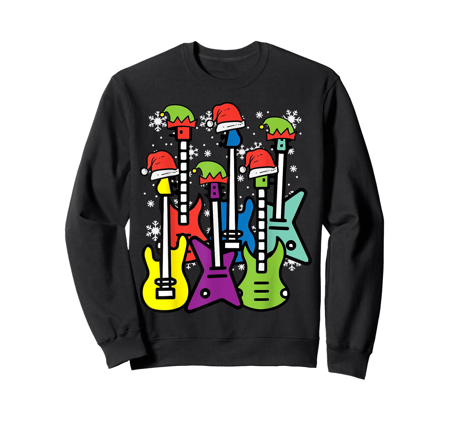 Christmas Guitars Santa Xmas Music Rocker Men Boys Kids T-Shirt