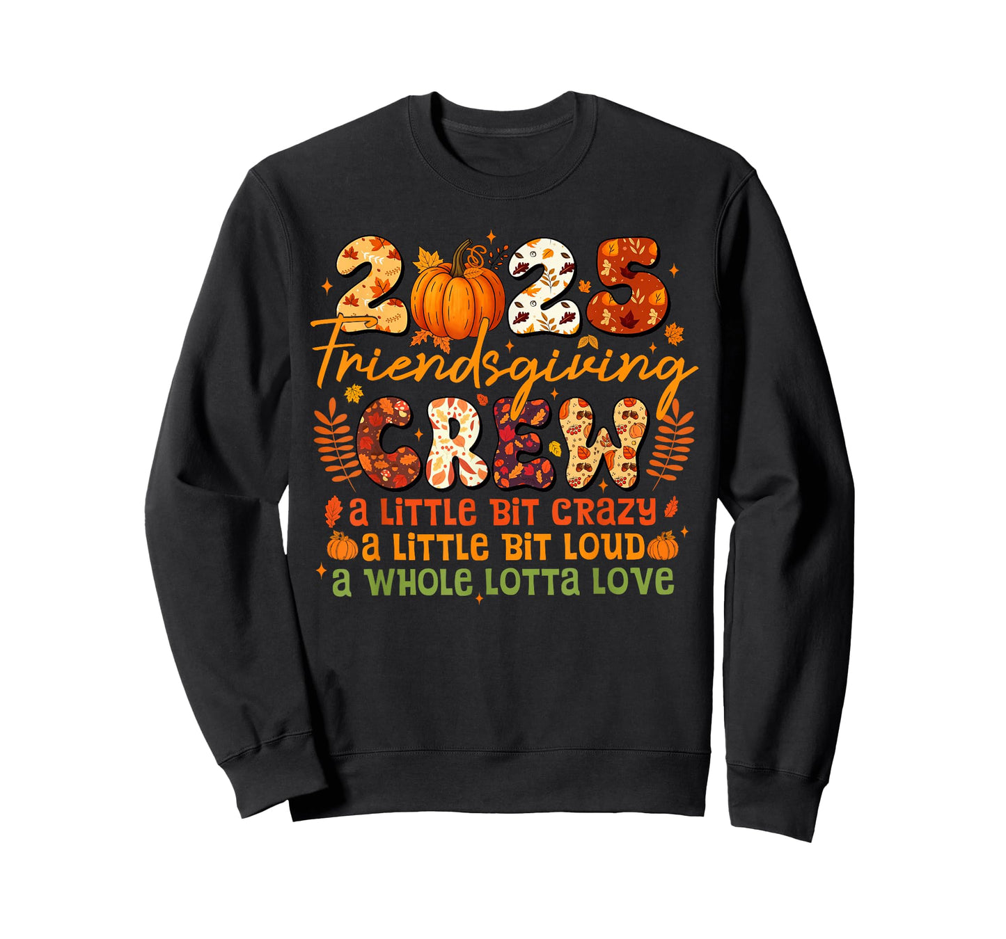 2025 Friendsgiving Crew Matching Funny Thanksgiving Pumpkin T-Shirt
