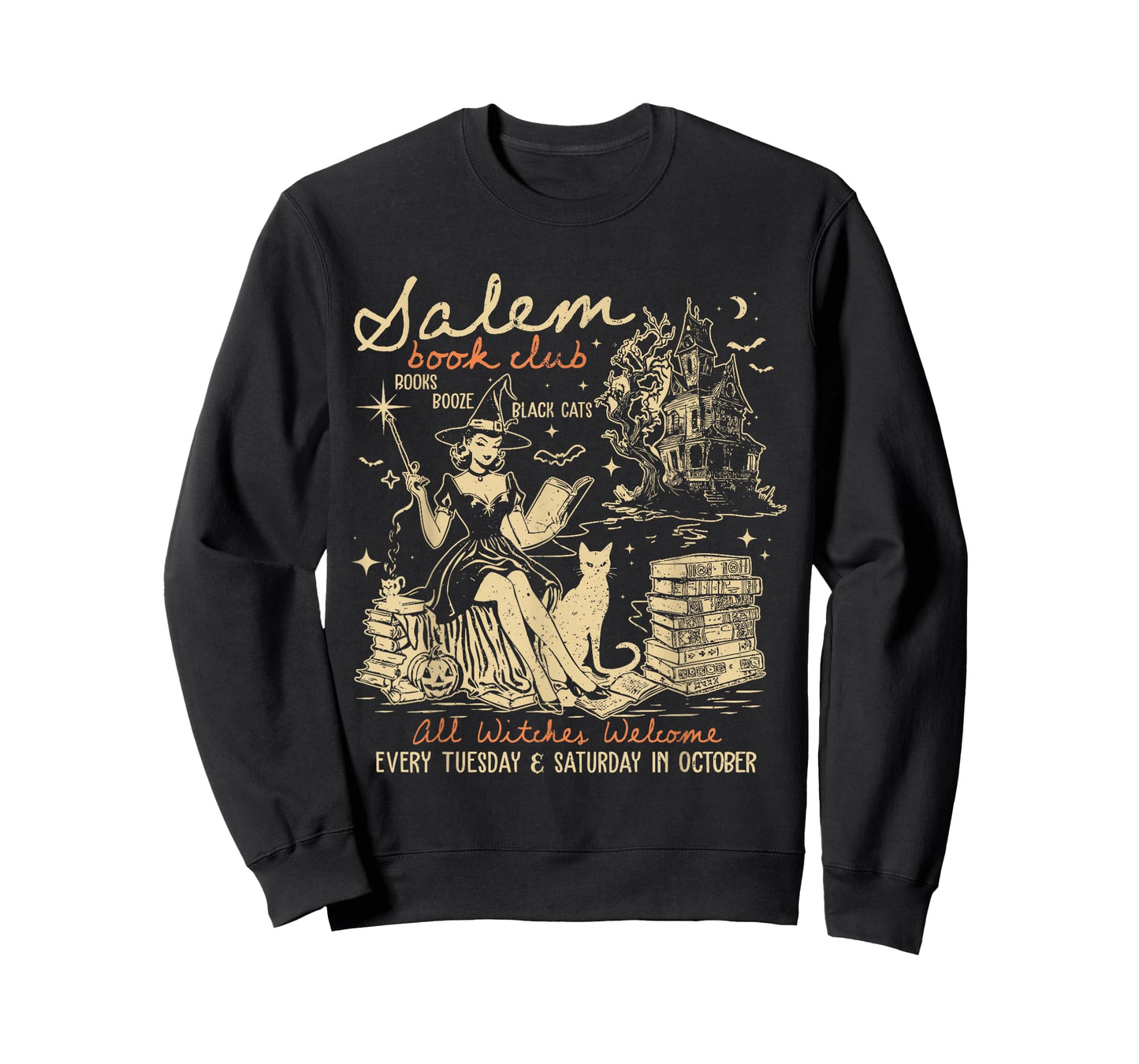 Funny Salem Book Club Bookish Witch Spicy Book Halloween T-Shirt