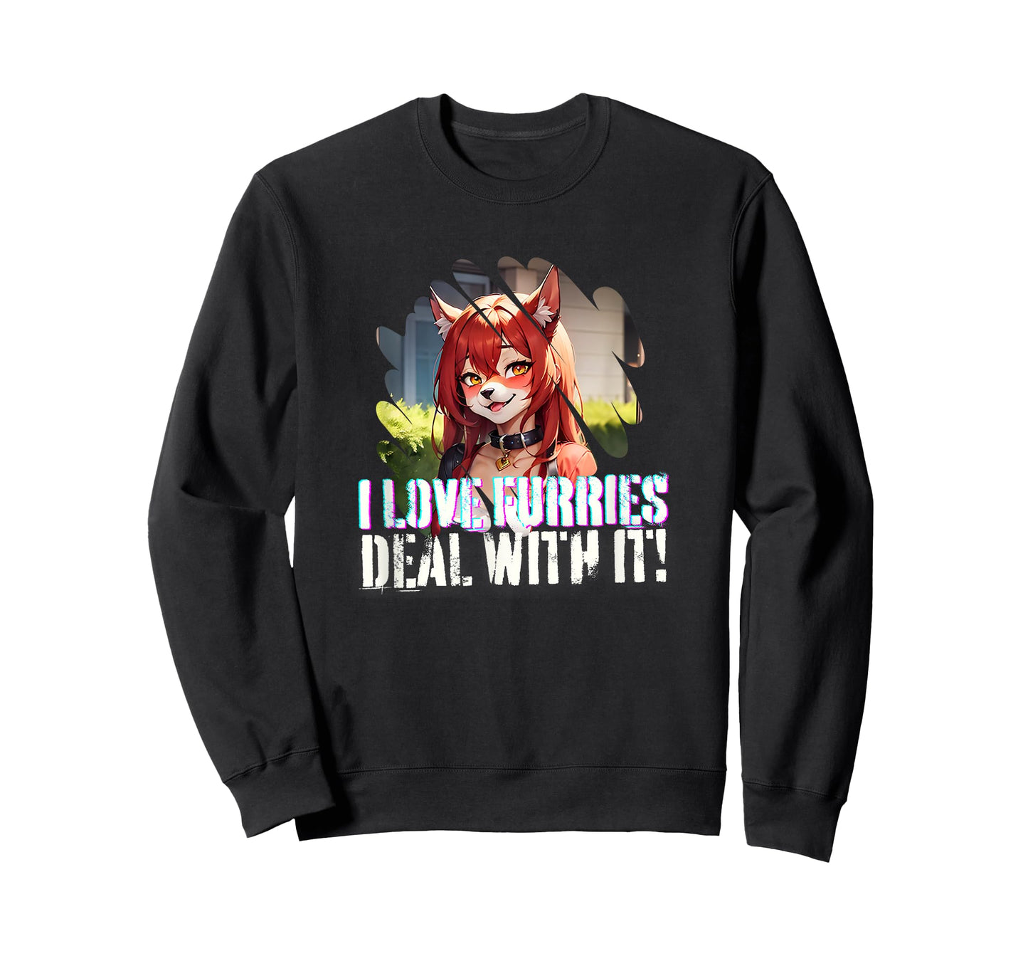 I Love Furries Furry Lover Stuff - Furry Fandom Anime Girl T-Shirt