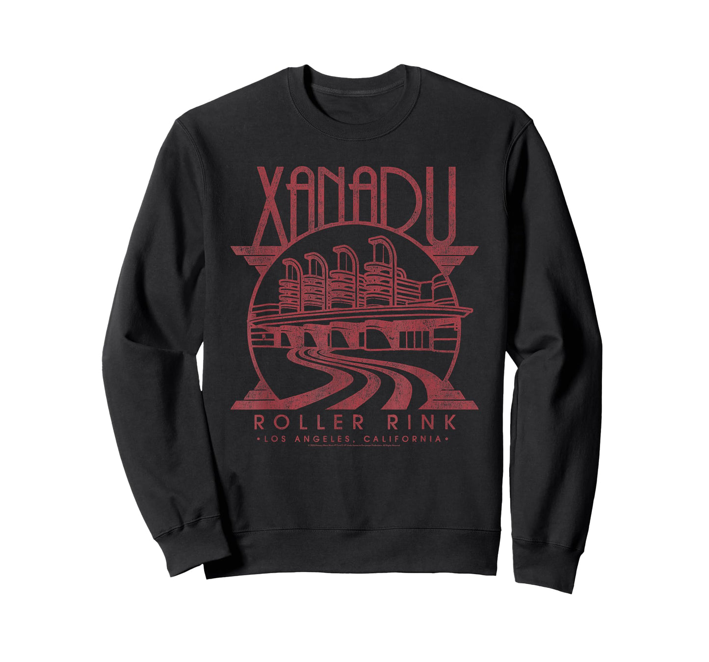 Olivia Newton-John Xanadu Roller Rink Red Distressed Logo T-Shirt