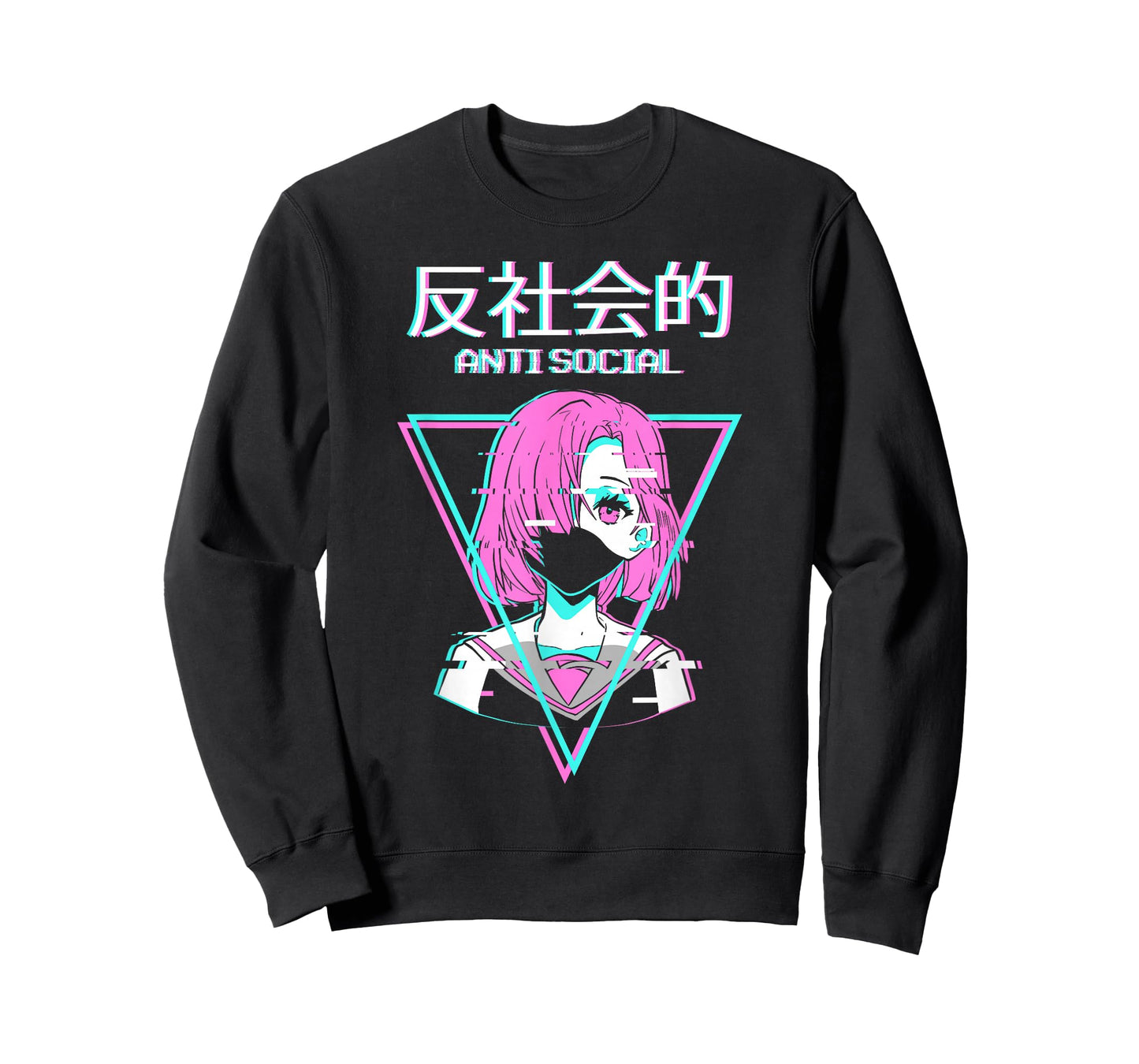 Antisocial Vaporwave Anime Girl Japanese Indie Old T-Shirt