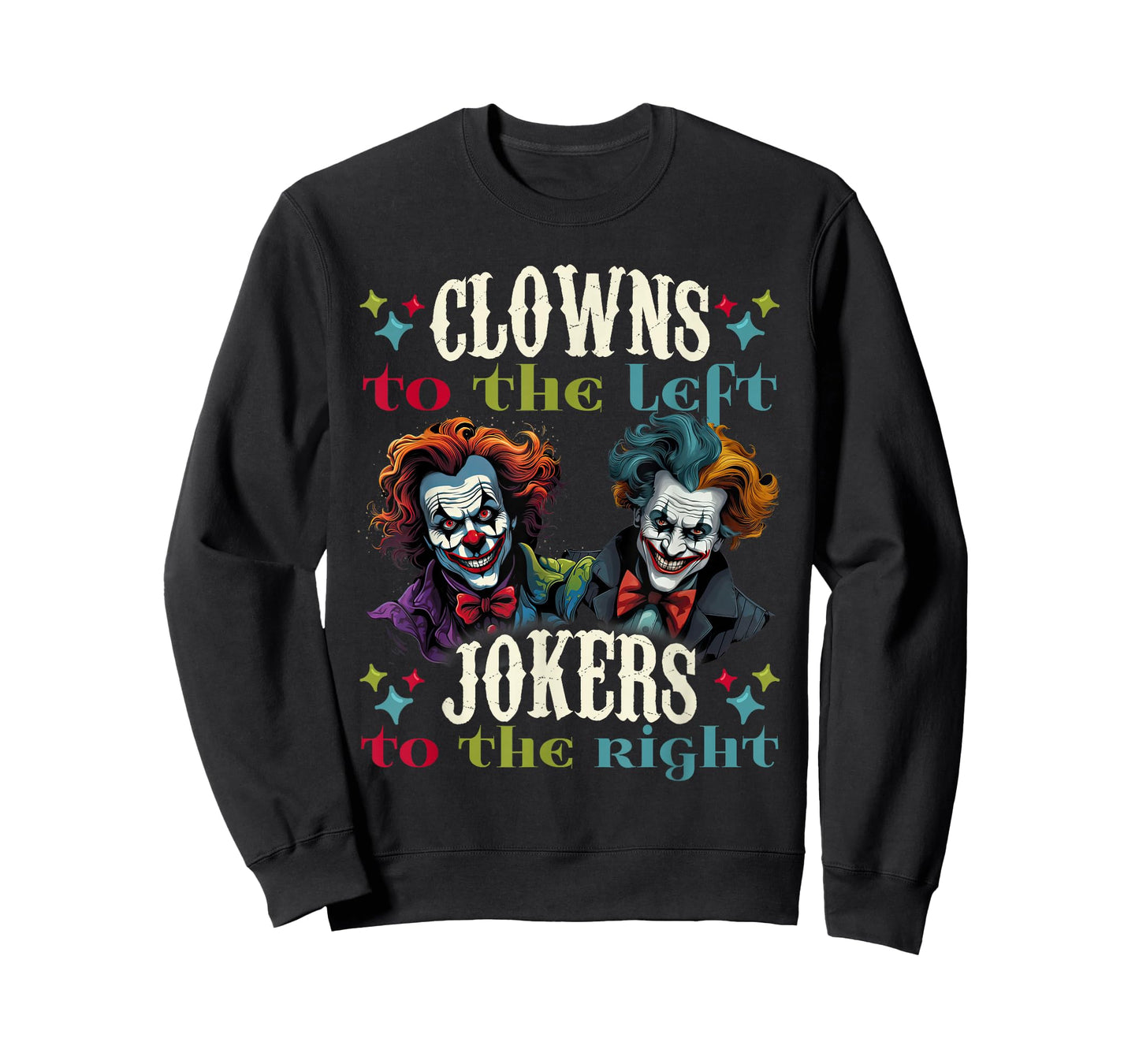 Amusement Clowns to Left Jokers to Right Dark Carnival T-Shirt