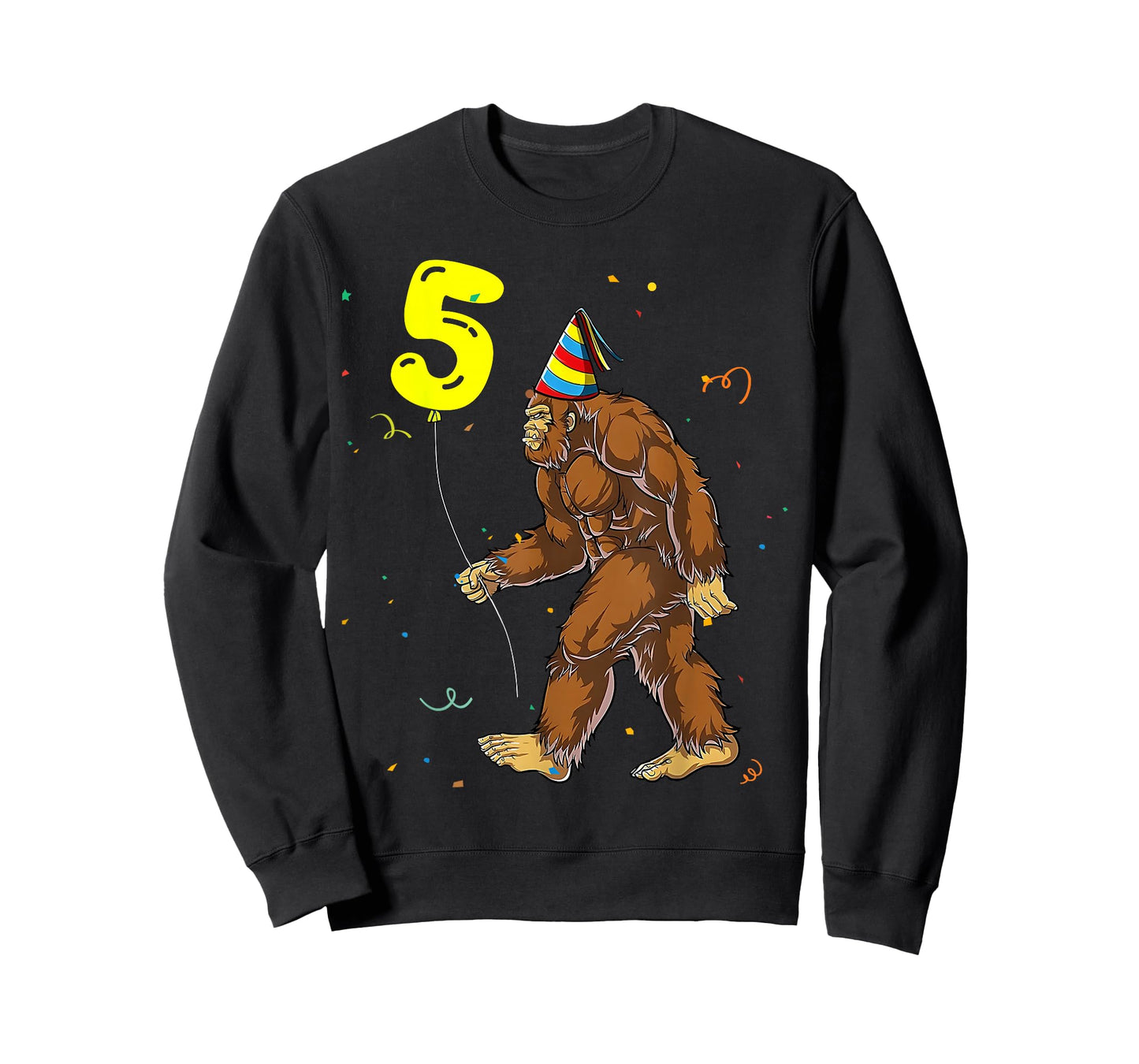Funny Bigfoot 5th Birthday Party Sasquatch Boy Girl Kids T-Shirt