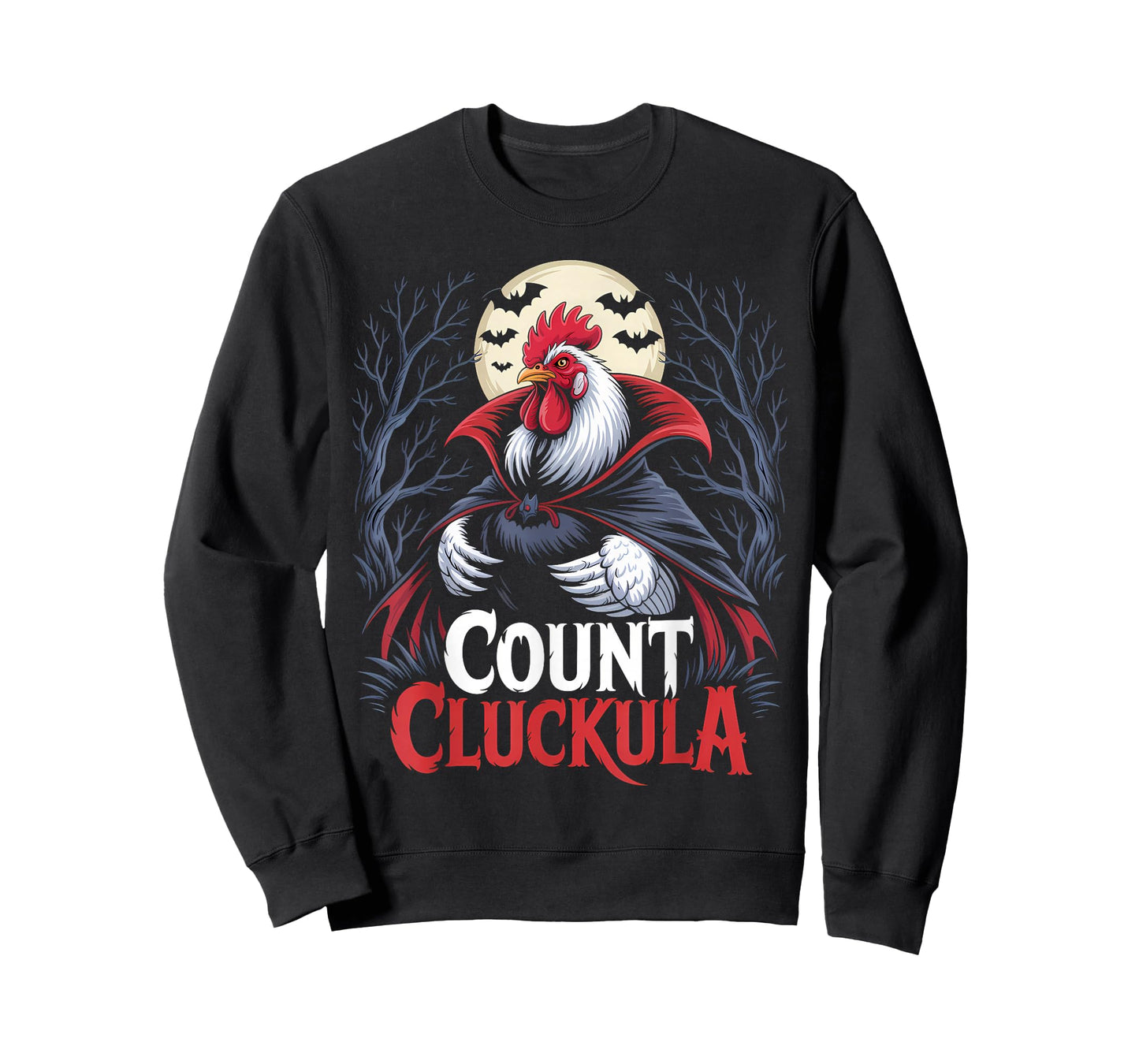 Rooster Count Cluckula Funny Halloween Vampire Farm Chicken T-Shirt