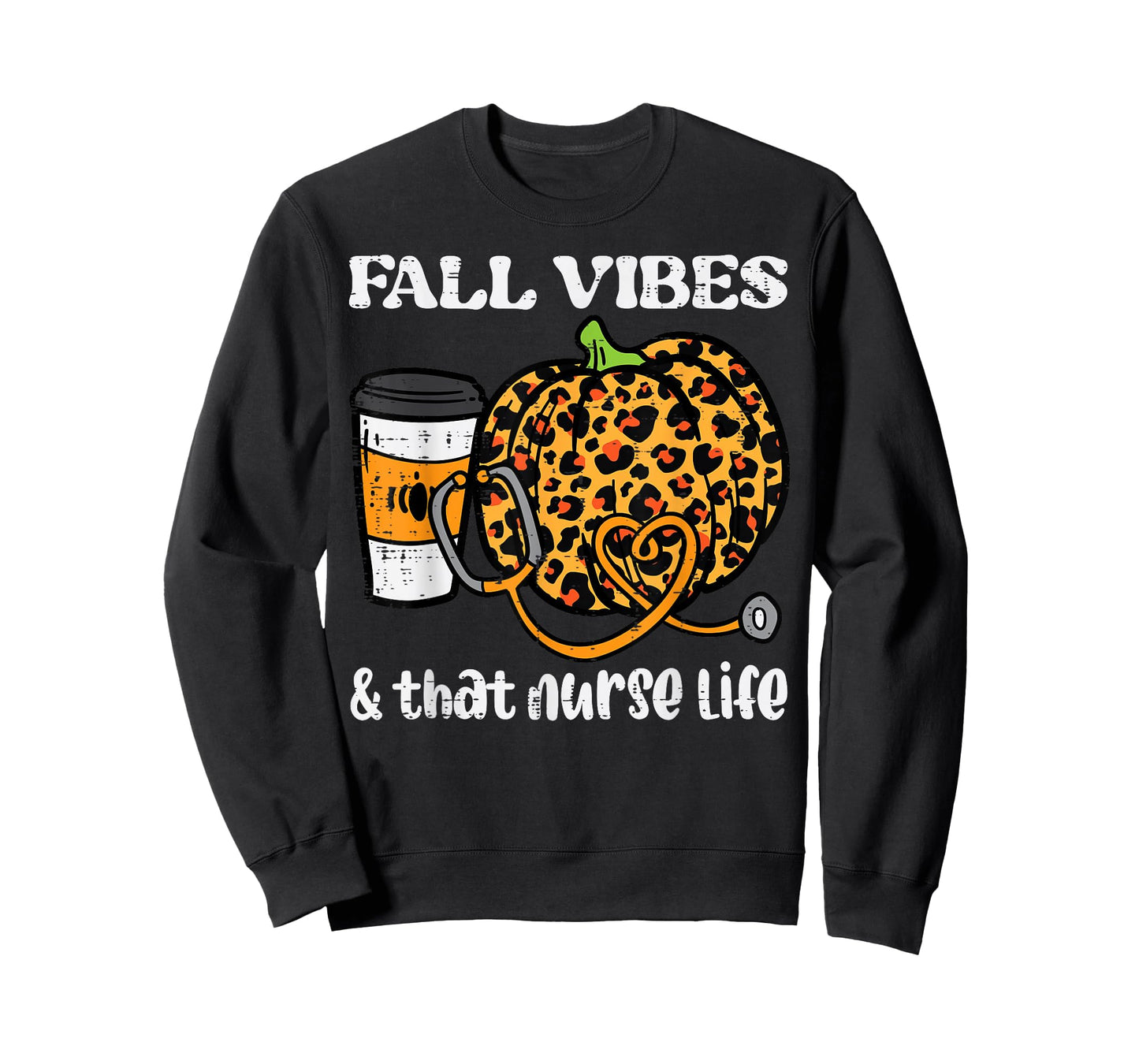 Pumpkin Fall Vibes Nurse Halloween Thanksgiving Scrub Women T-Shirt