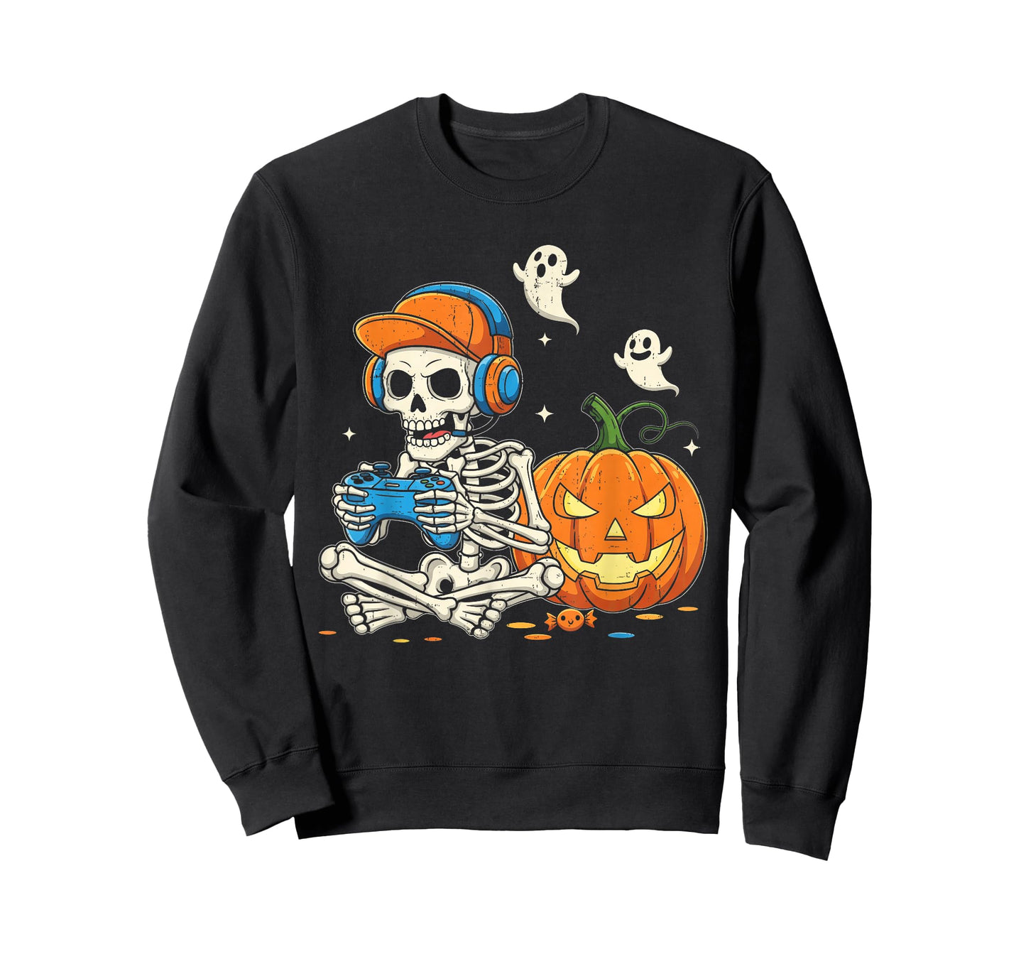 Halloween Shirts Cool Teen Boy Skeleton Gaming Men Halloween T-Shirt