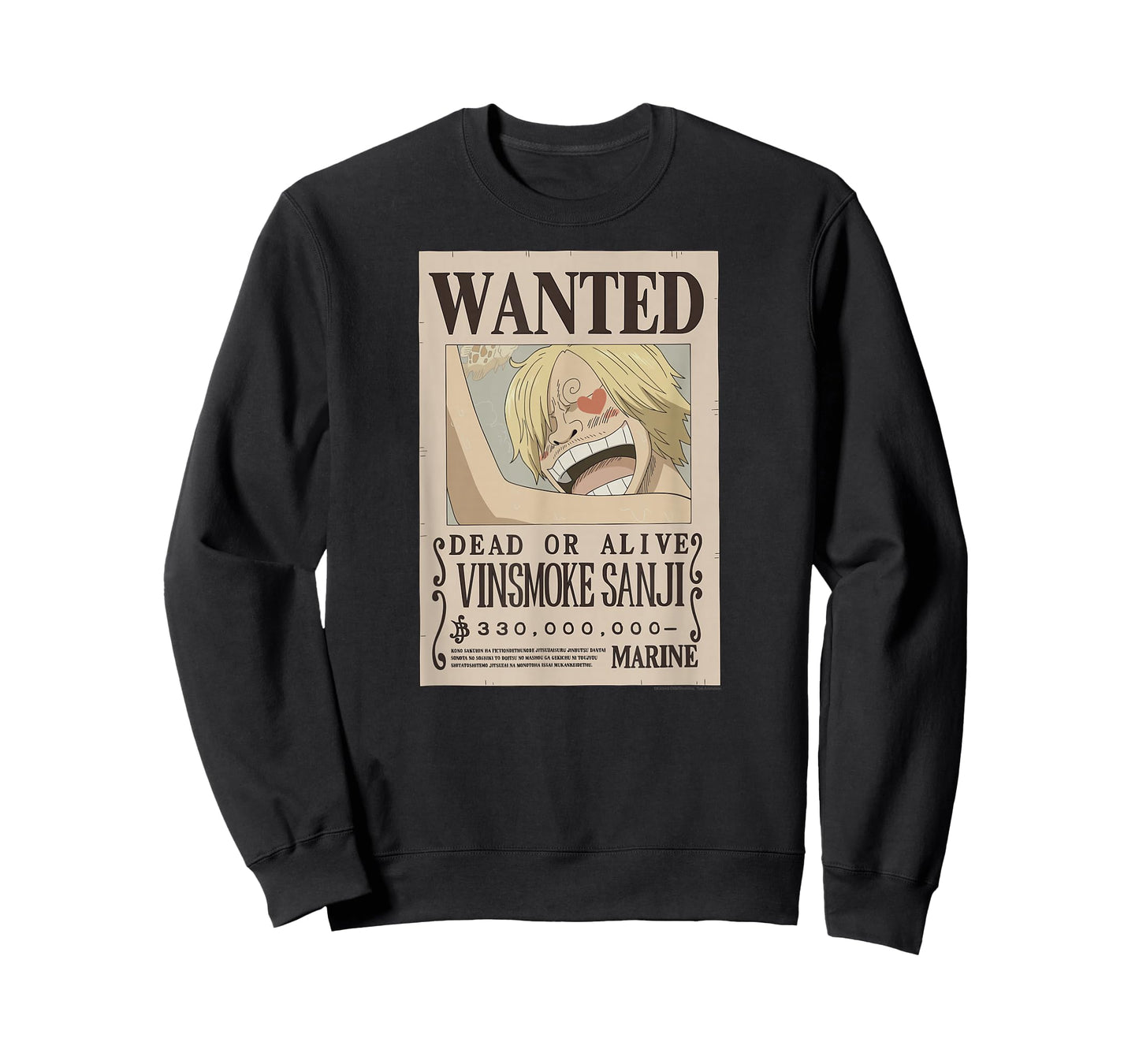 One Piece Anime Vinsmoke Sanji Wanted Poster T-Shirt