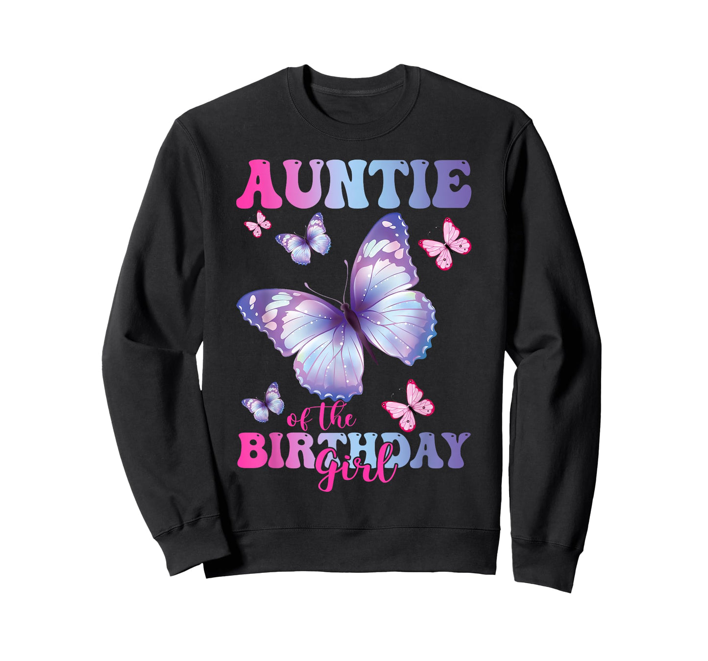 Auntie of The Birthday Girl Butterfly Party Matching Family T-Shirt