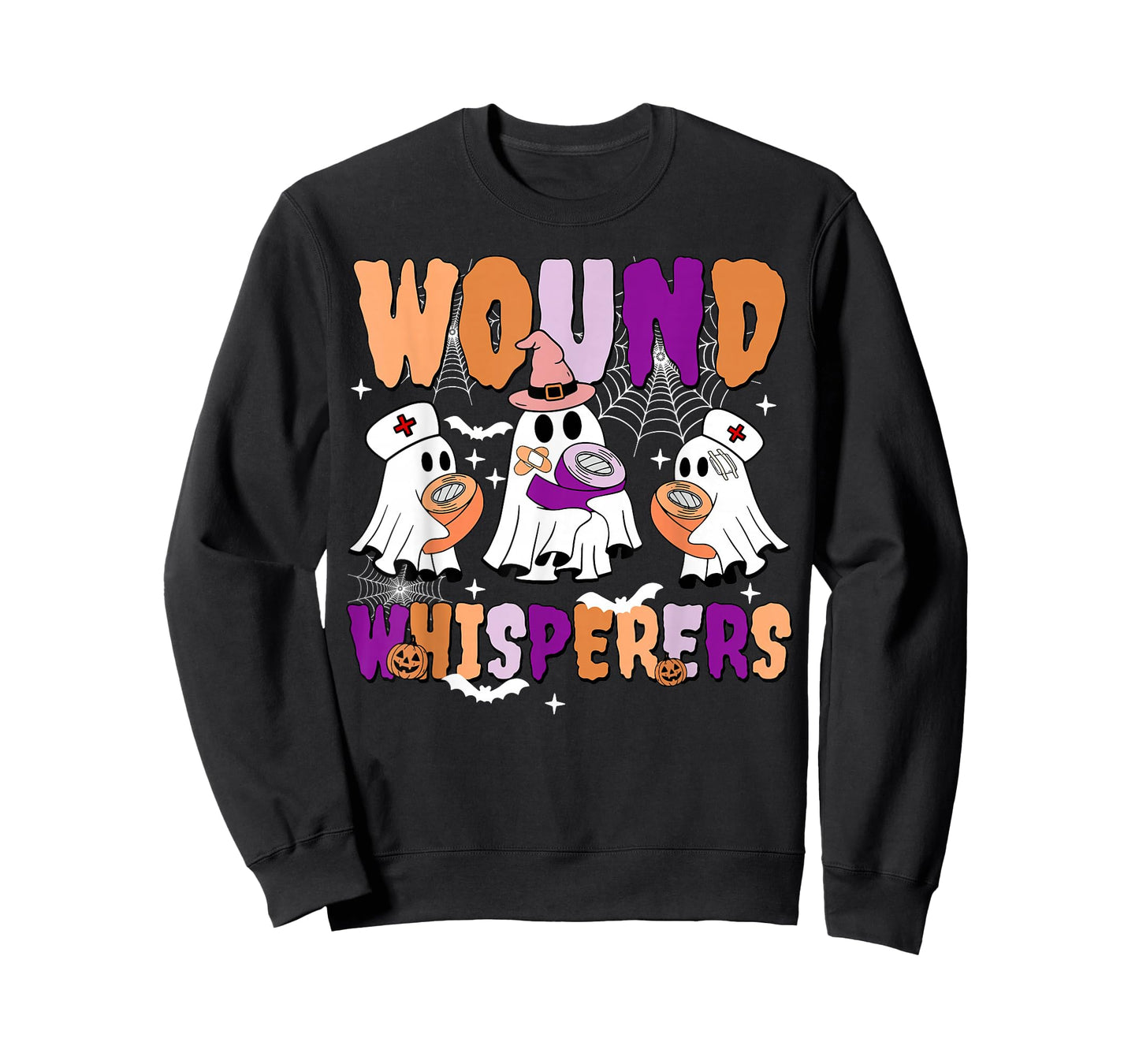 Retro Wound Whisperers Ghost Wound Care Nurse RN Halloween T-Shirt