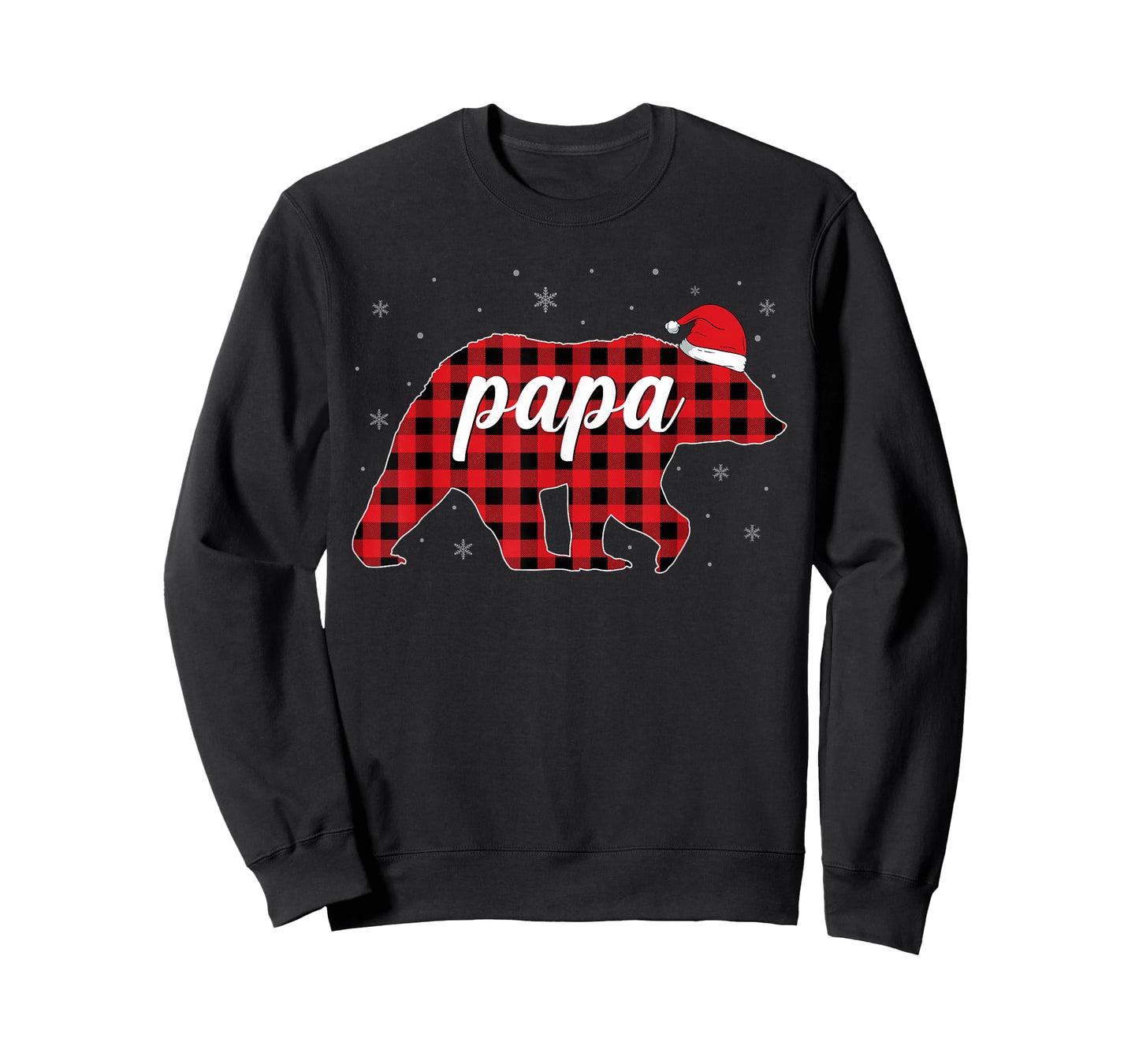 Red Plaid Bear Christmas Pajama Papa Matching Family Daddy T-Shirt