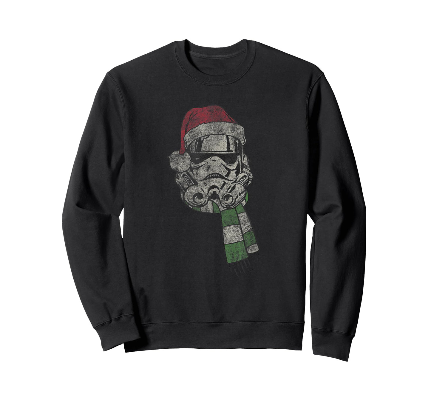 Star Wars Christmas Stormtrooper Santa Hat Distressed Logo T-Shirt