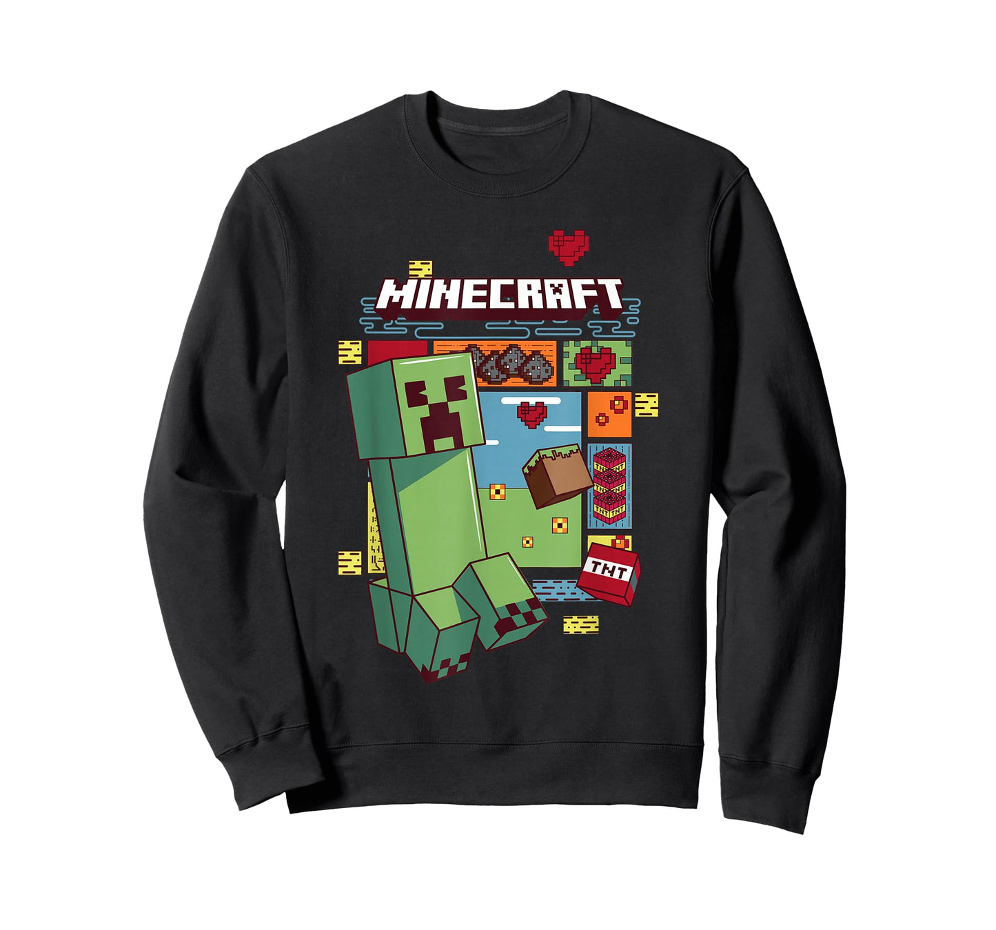 Minecraft Creeper Retro Pixel Grid TNT T-Shirt