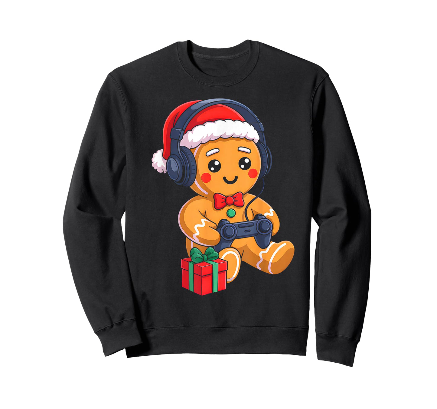 Funny Christmas Gingerbread Man Video Gamer Gaming Boys Men T-Shirt