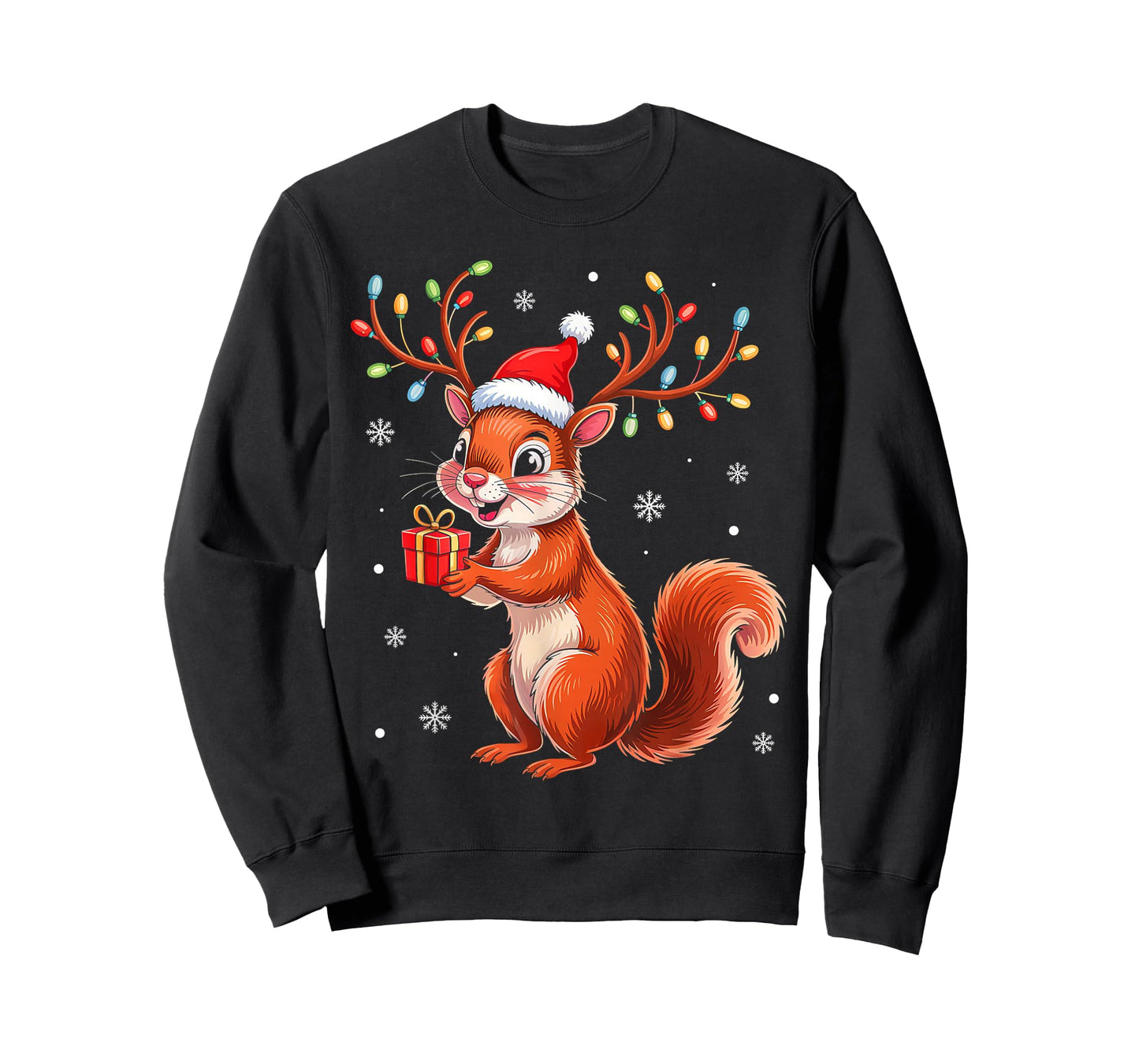 Squirrel Christmas Lights Santa Xmas Family Matching Pajama T-Shirt