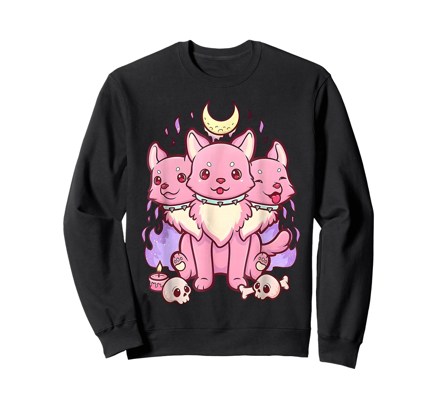3 Headed Dog Kawaii Pastel Goth Cute Creepy Occult Cerberus T-Shirt