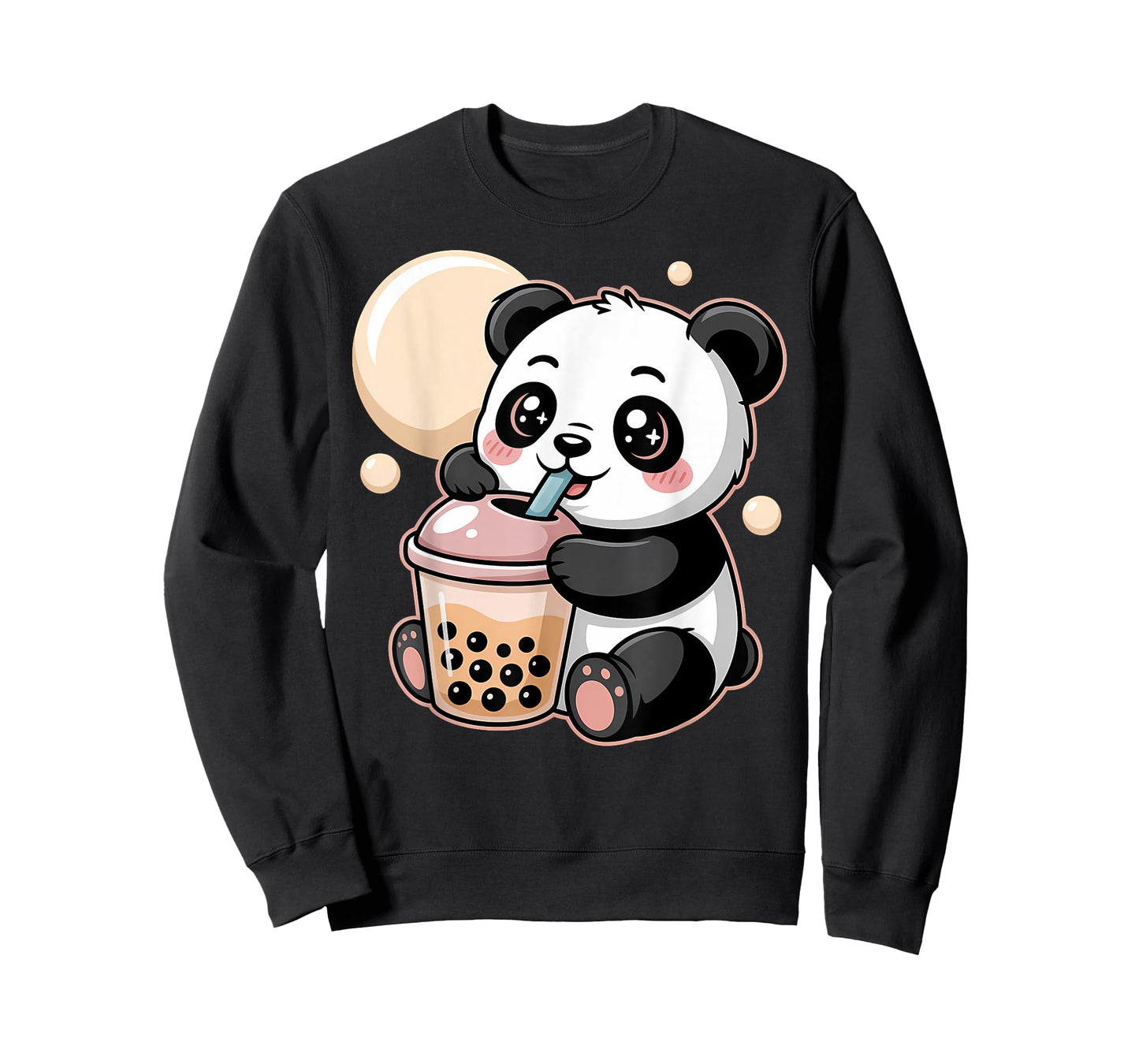Cute Kawaii Panda Drinking Boba Bubble Tea Aesthetic T-Shirt
