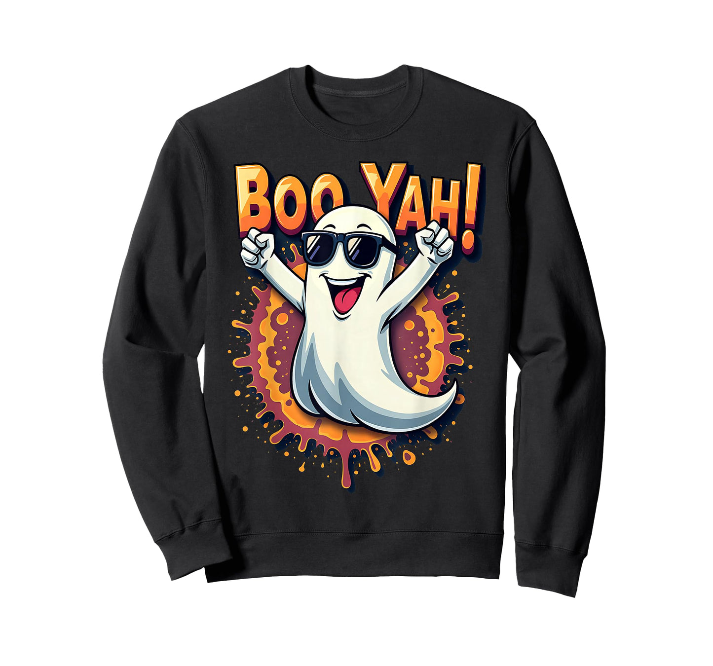 Funny Cool Boo Yah Booyah Rocking Ghost Spooky Boo Halloween T-Shirt