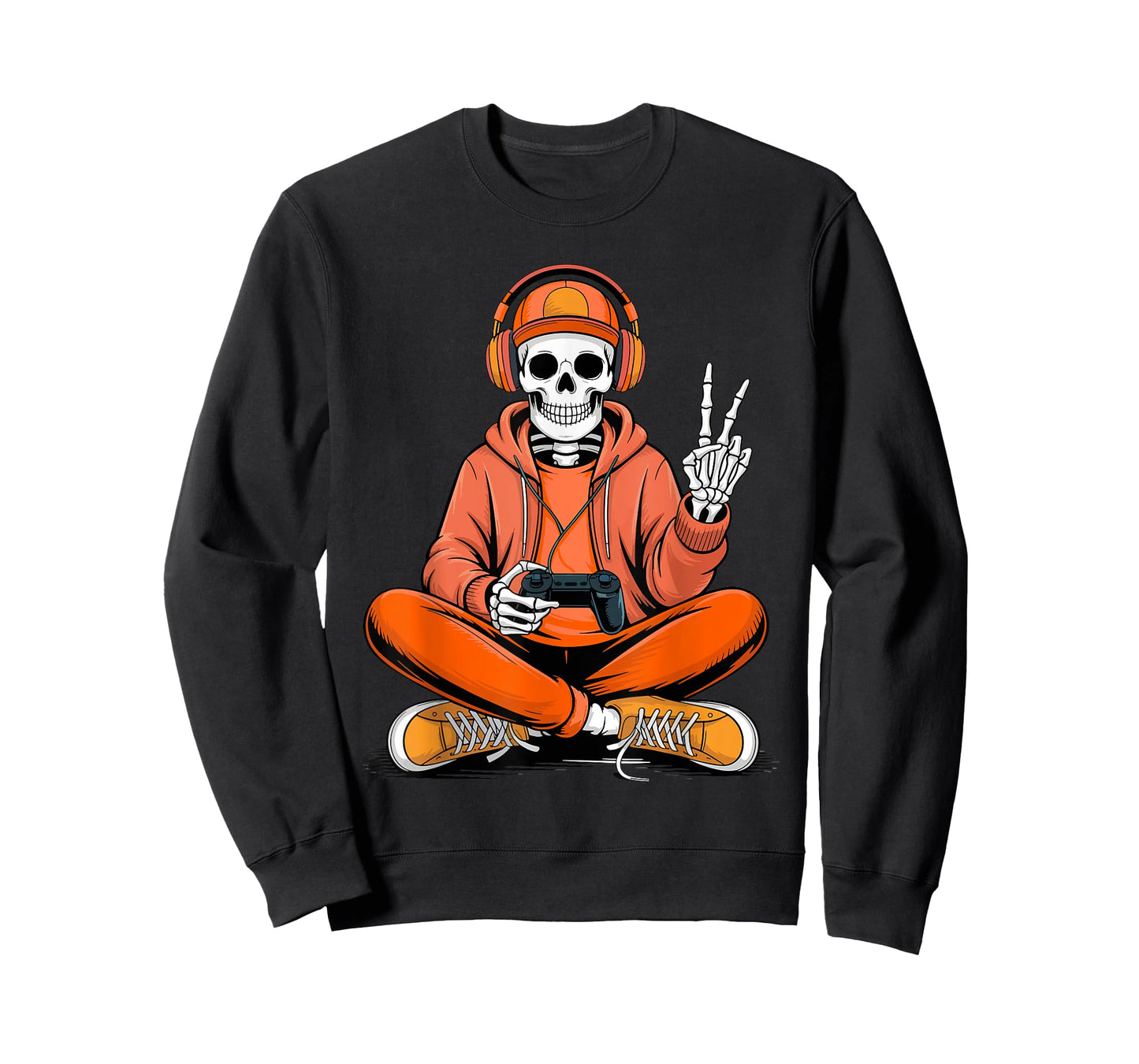 Skeleton Gamer Video Gaming Halloween Boys Men Kids T-Shirt