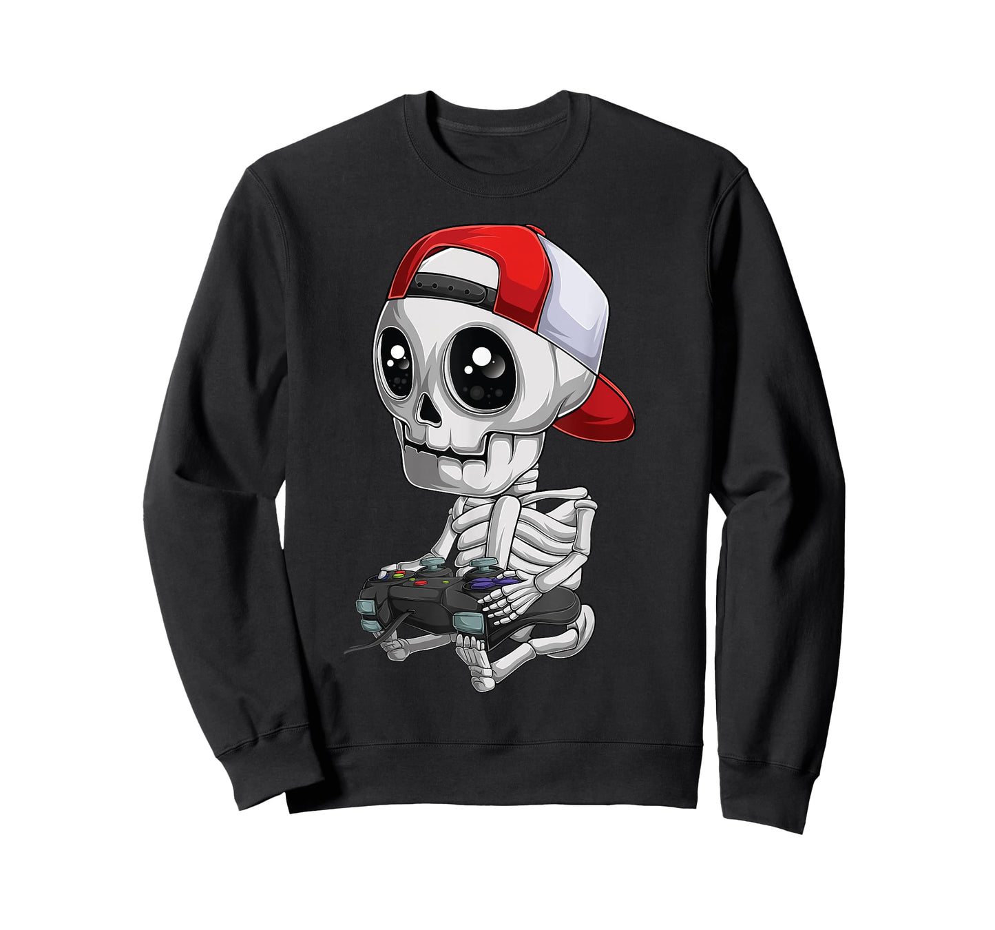 Skeleton Halloween Video Gamer Gifts Kids Boys Teens Men T-Shirt