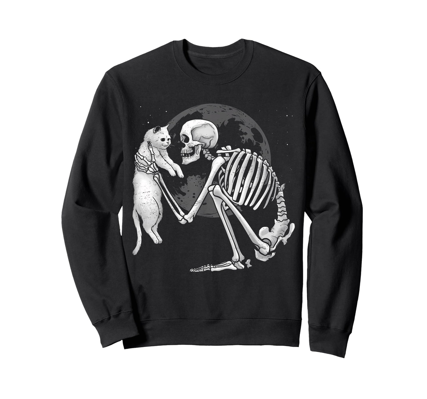 Skeleton Cat Skull Kitty Cute Ghost Halloween Men Women Kids T-Shirt