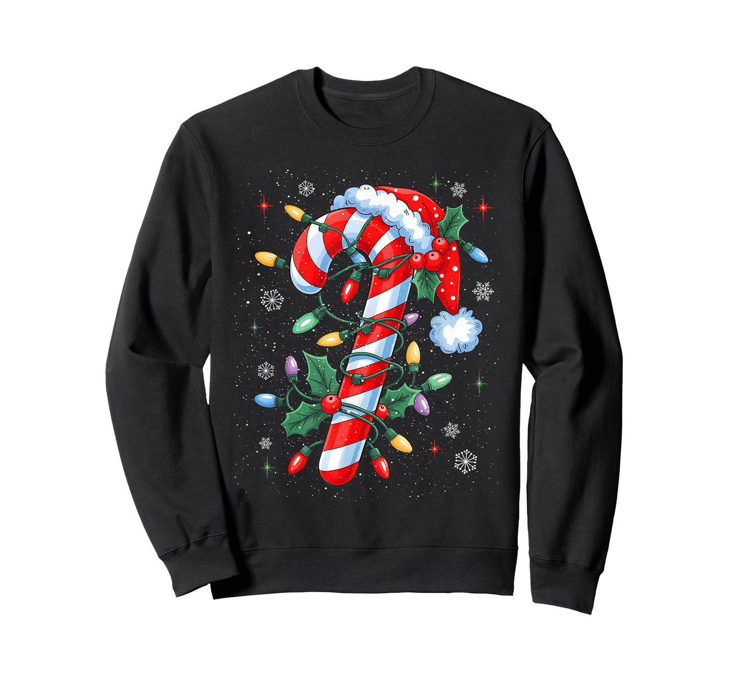 Candy Cane Christmas Santa Hat Kids Toddler Youth Women Men T-Shirt