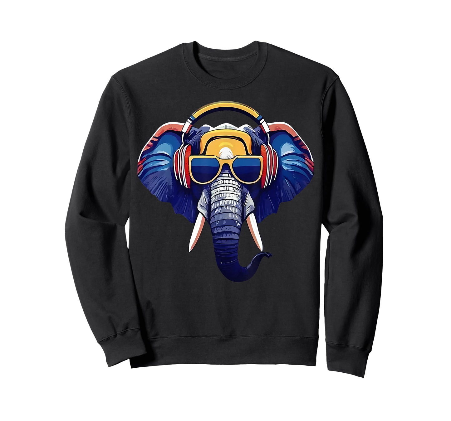Cool Elephant Wearing Headphones And Sunglass Animal Lover T-Shirt
