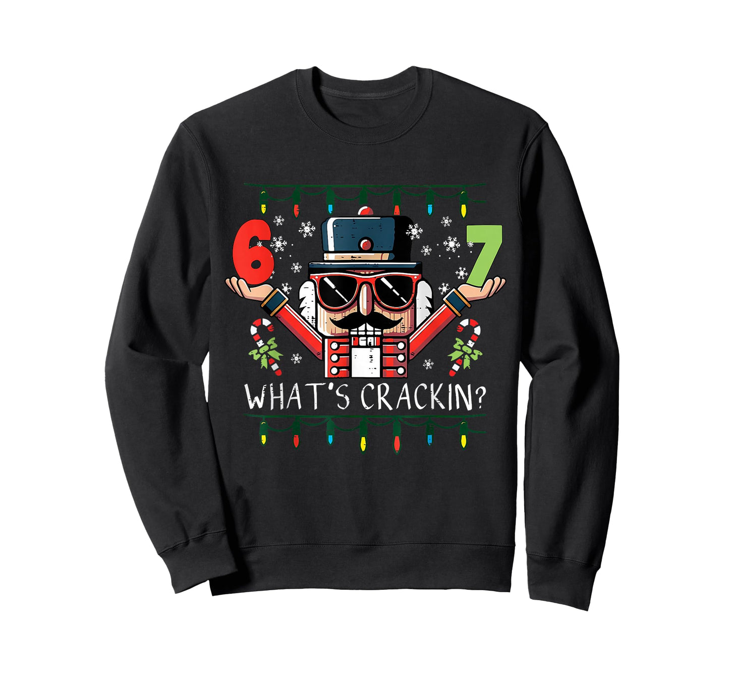 Retro Christmas Nutcracker Whats Crackin Funny 67 Meme Xmas T-Shirt