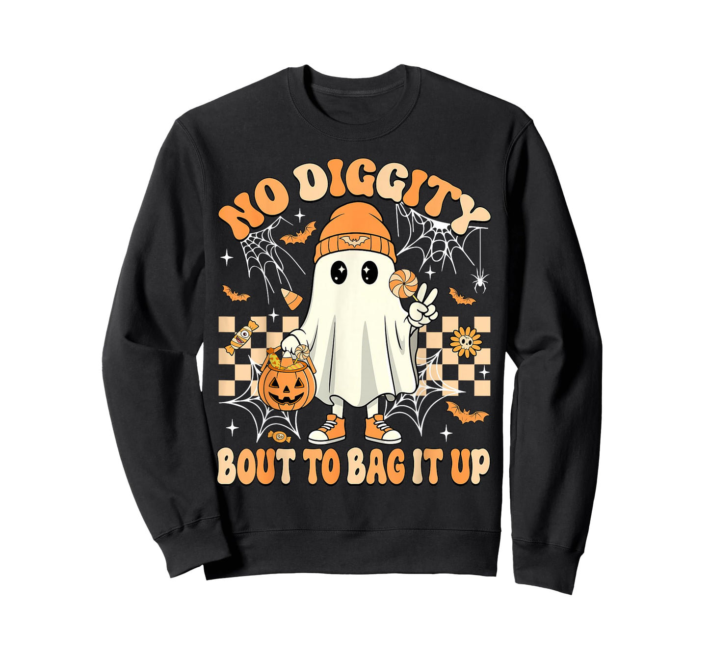 Halloween Ghost No Diggity Bout to Bag It Up Toddler Kids T-Shirt