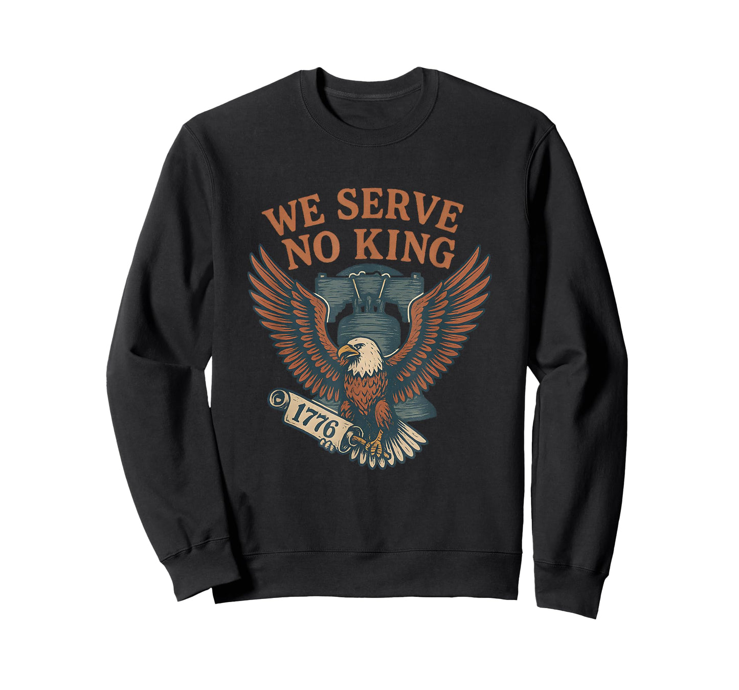 We Serve No King – Liberty Eagle 1776 Design T-Shirt