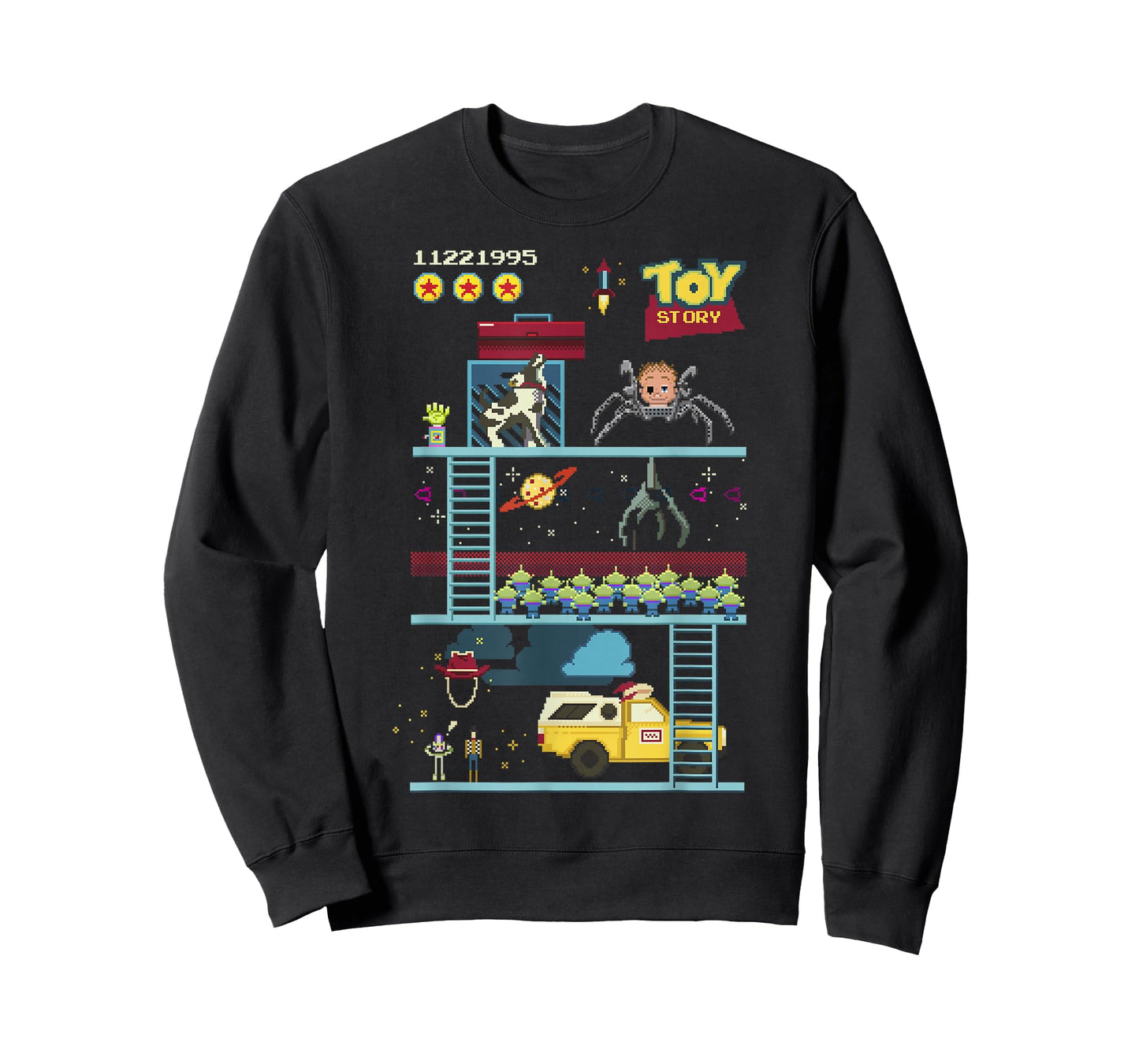 Disney Pixar Toy Story 8-Bit Video Game Scene T-Shirt