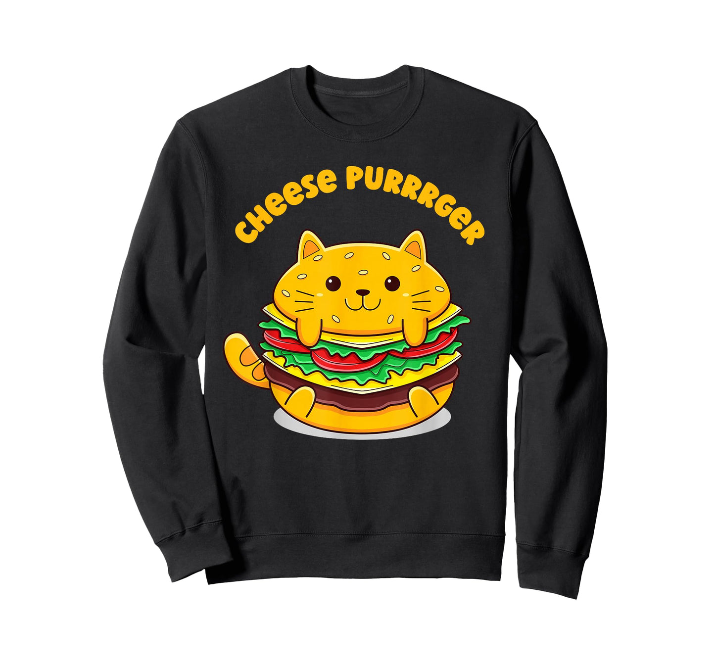 Funny Burger Cat Cheese Purrrger Food Lover T-Shirt