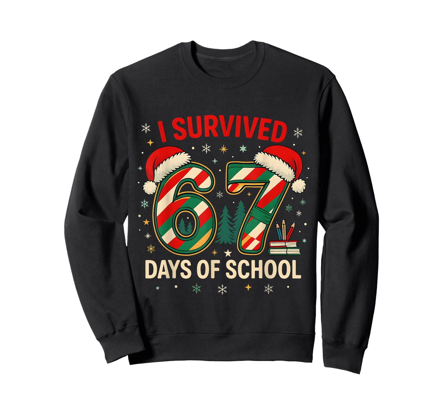 I Survived 67 Days of School Christmas Teacher T-Shirt