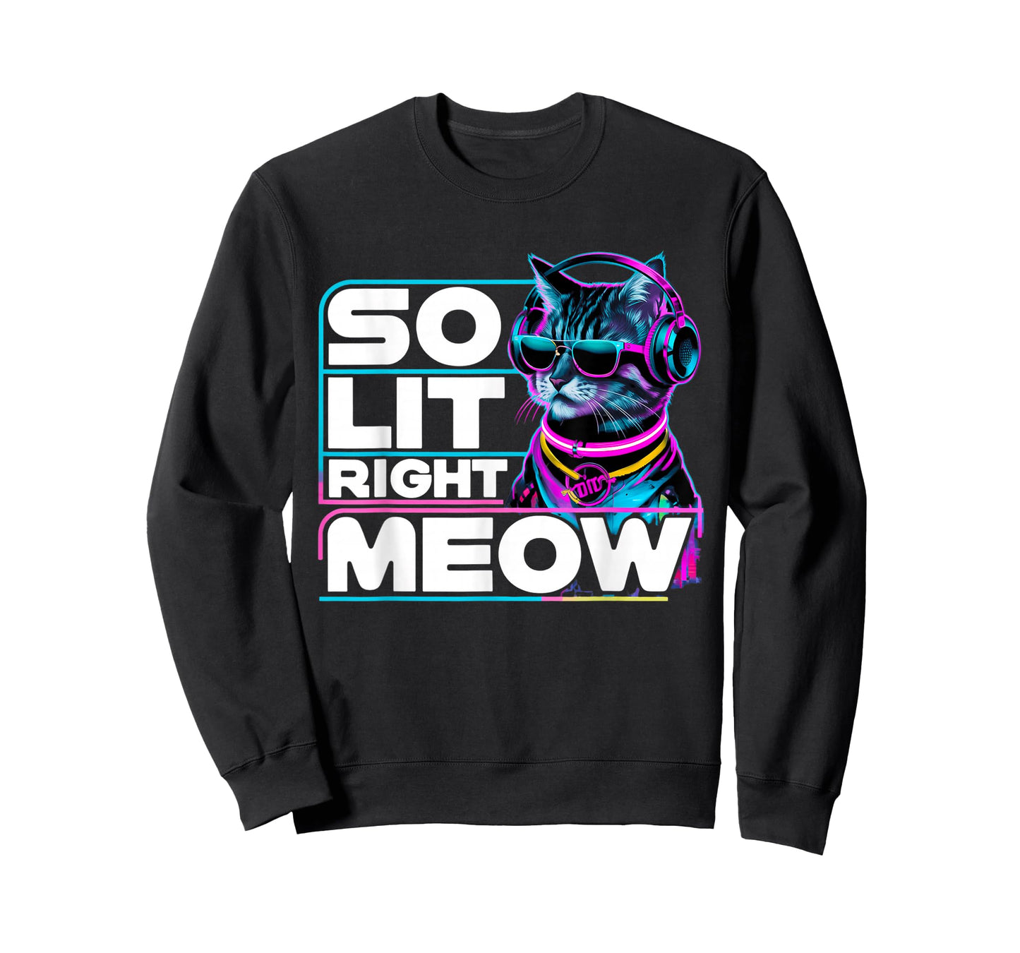 DJ Cat So Lit Right Meow EDM Techno Rave Party Festival 2025 T-Shirt