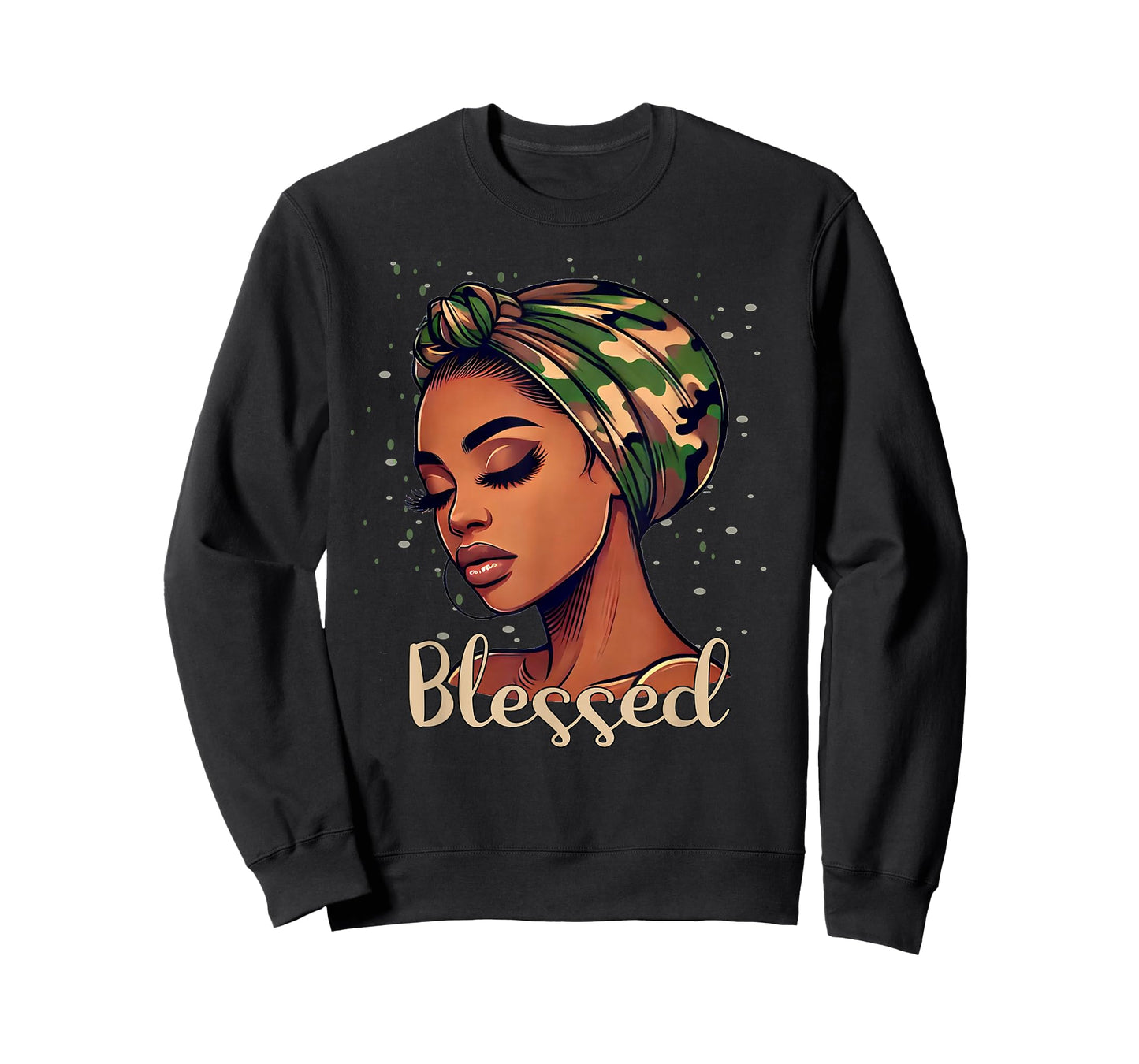 Blessed Black Woman Camo / Camouflage Scarf T-Shirt