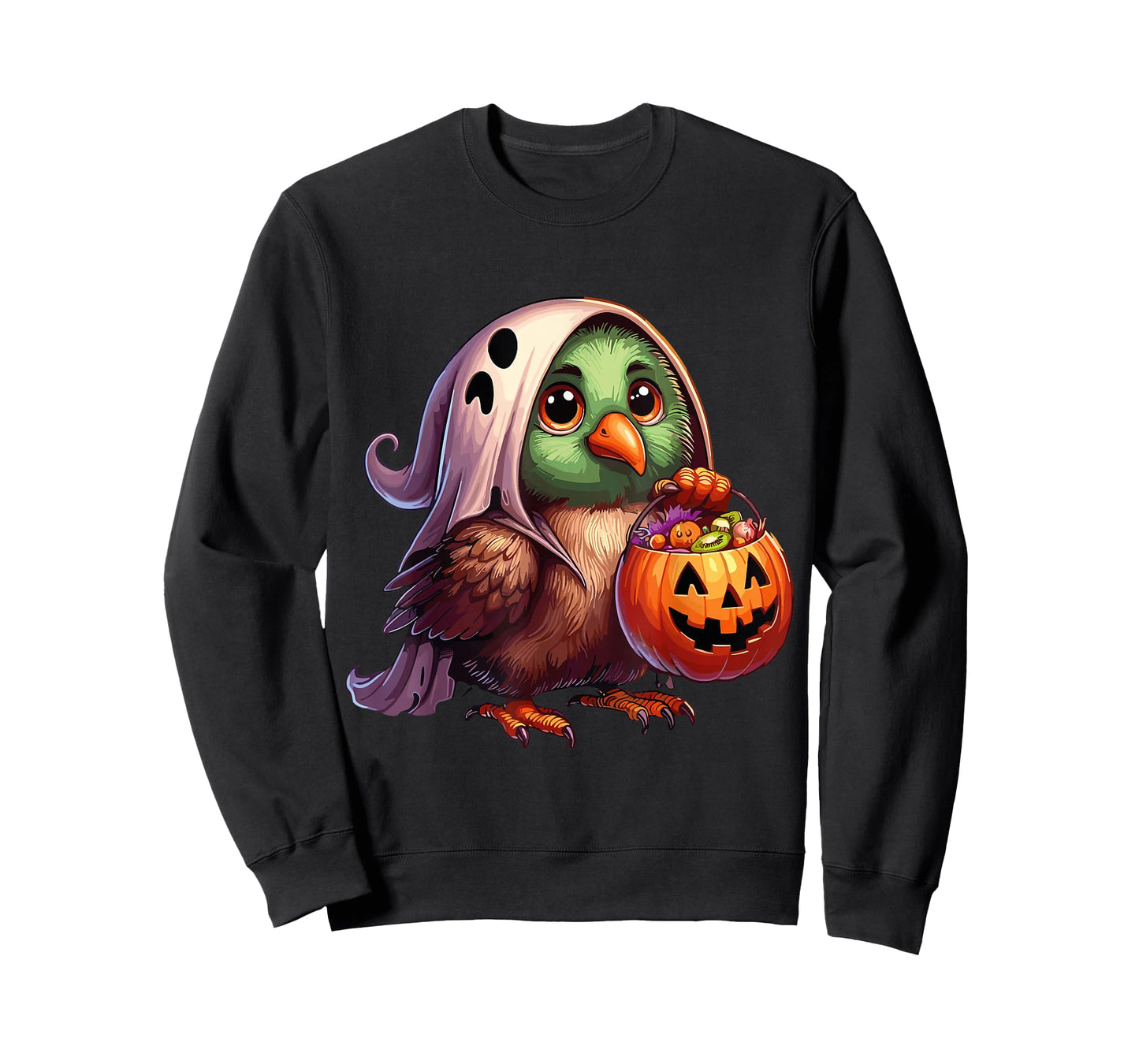 Scary Halloween Kiwi Bird Ghost Spooky Candy Bag T-Shirt
