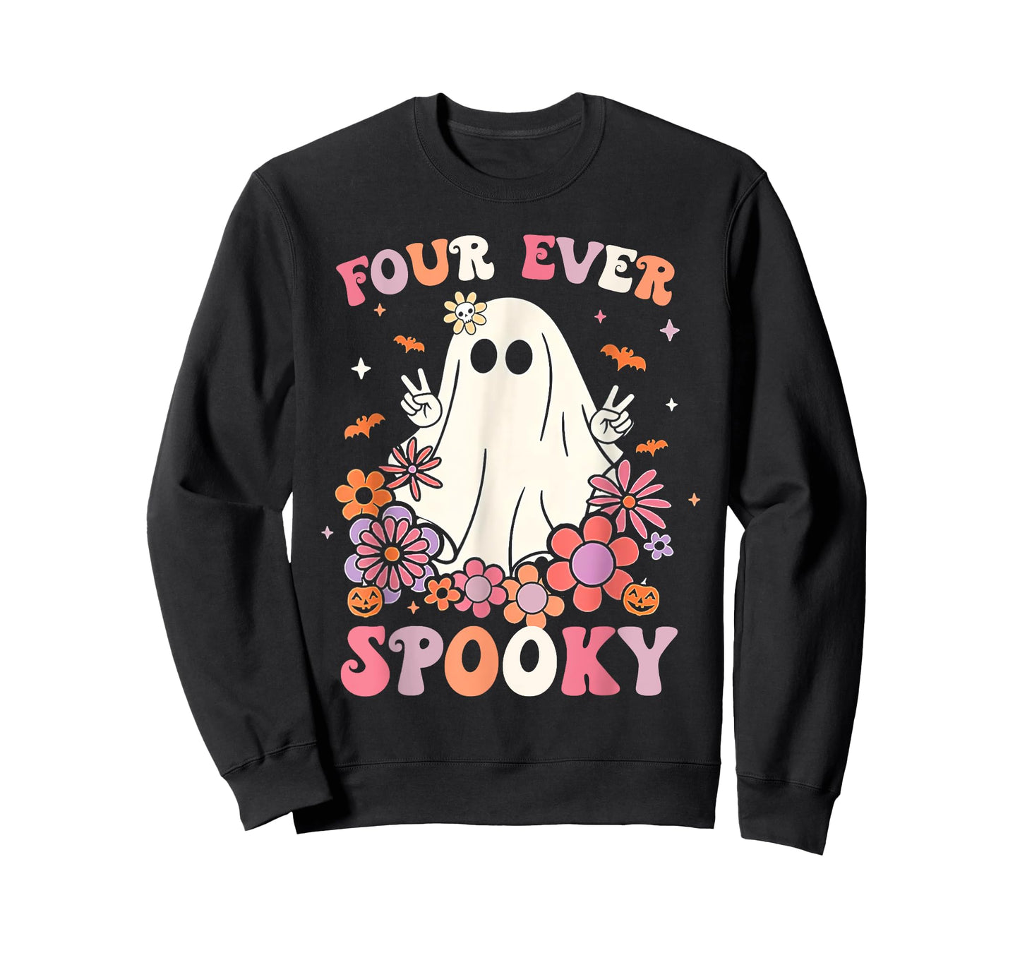 Four Ever Spooky Halloween 4th Birthday Party Decorations T-Shirt