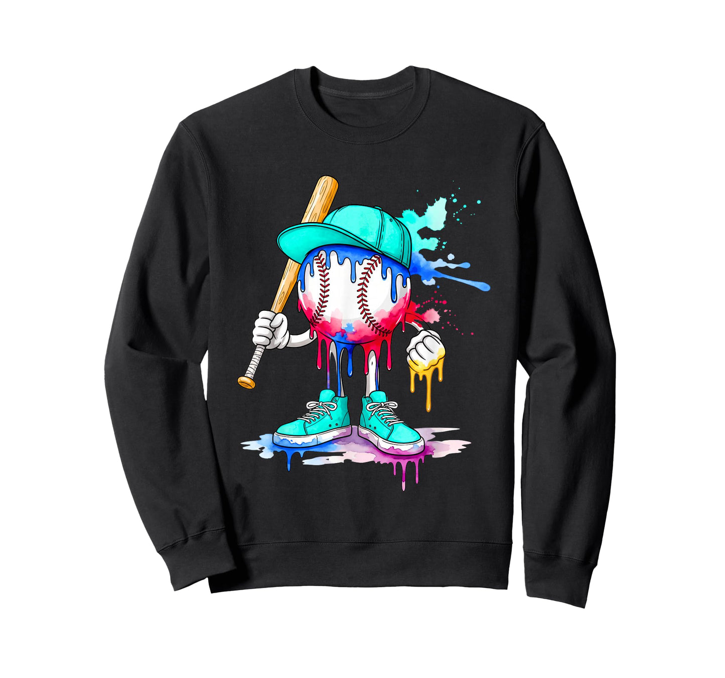 Ice Cream Drip Baseball Spots Baseball Drip for Girls Boys T-Shirt