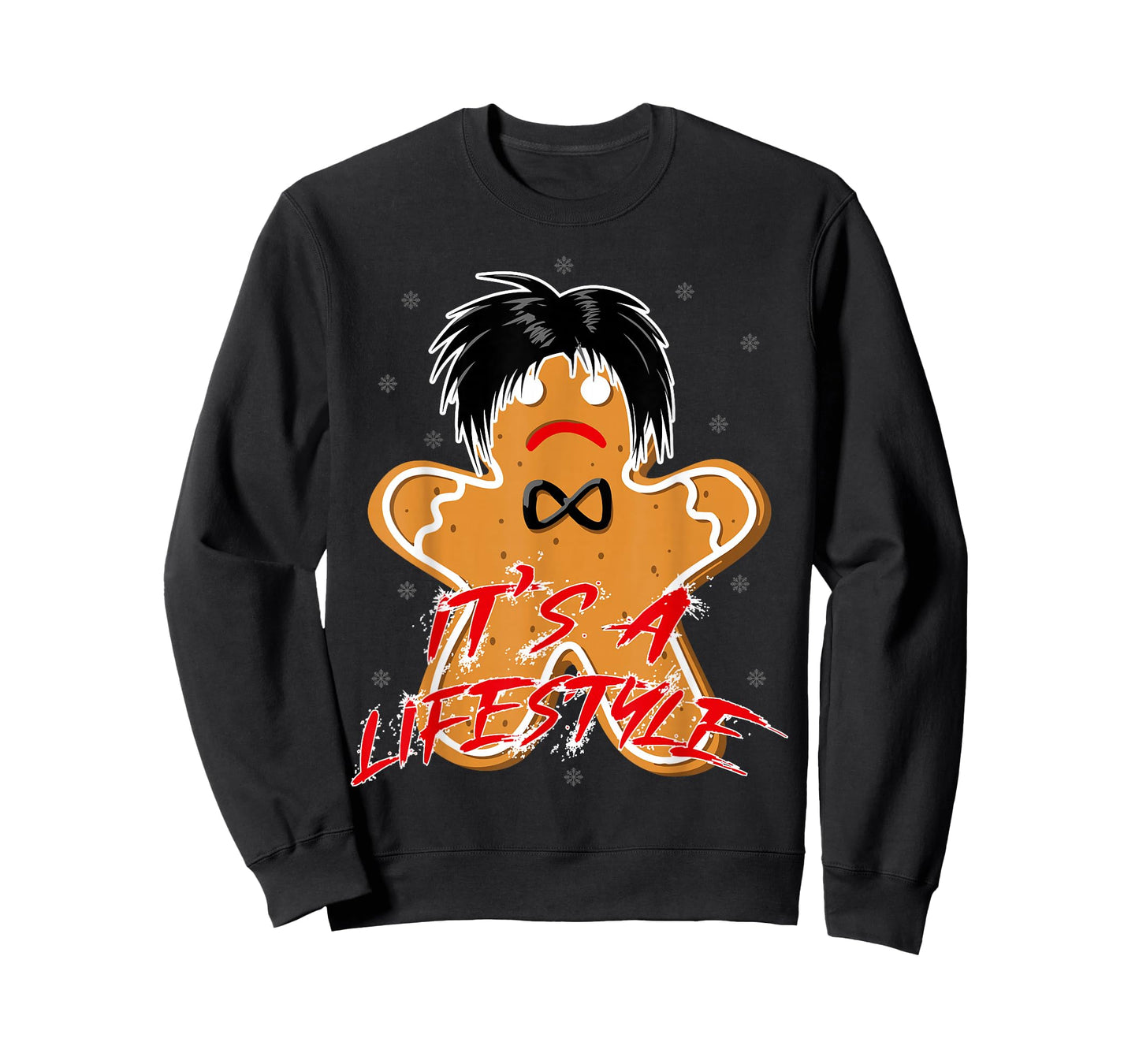 Funny Black Hair Punk Alternative Emo Music Lover Christmas Emo Heritage Dark Lifestyle Funny Gingerbread man T-Shirt