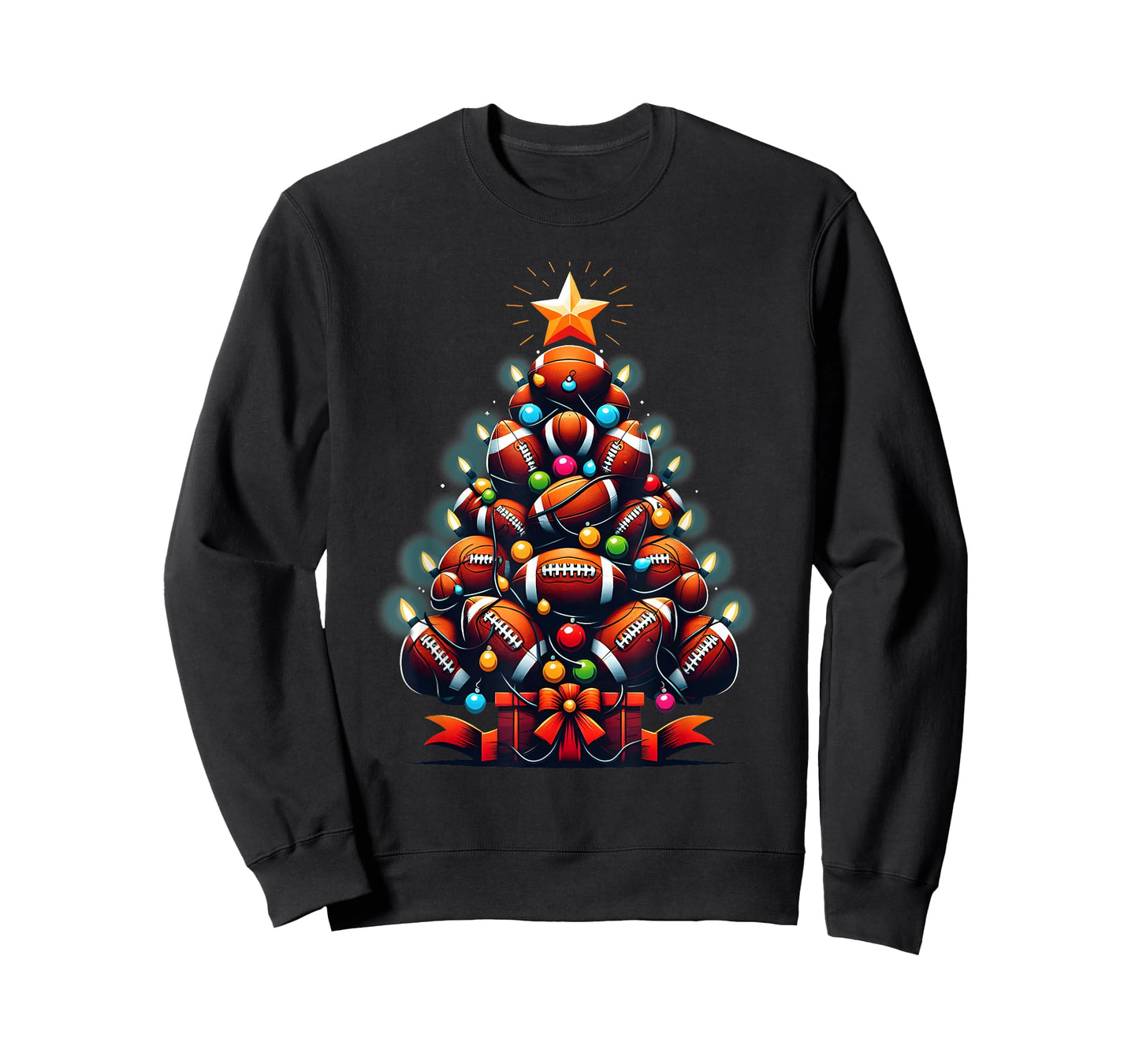 American Football Christmas Tree Xmas Pajamas Player Coach T-Shirt