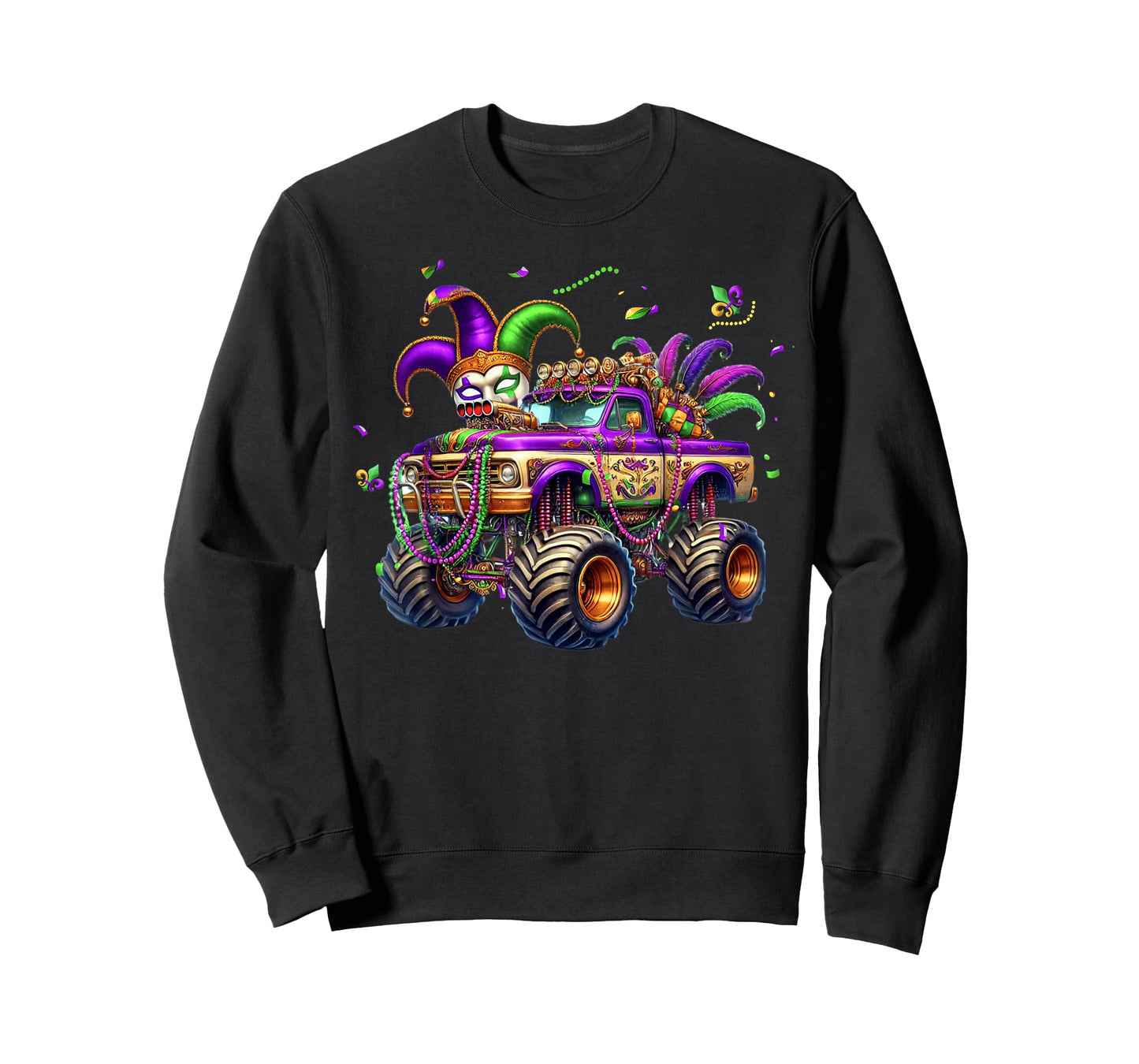 Mardi Gras Monster Truck Kids Toddlers New Orleans Festival T-Shirt