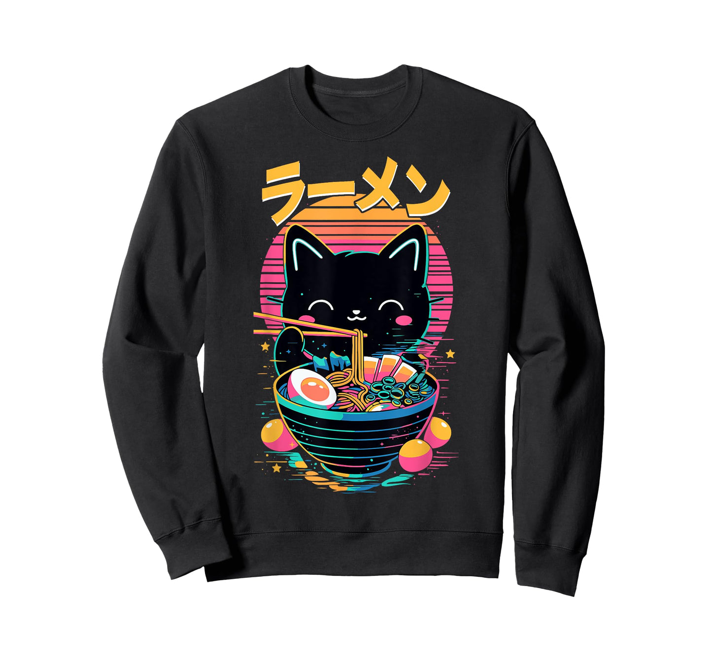 Anime Cat Eating Ramen Japanese Ramen Cat Japan T-Shirt
