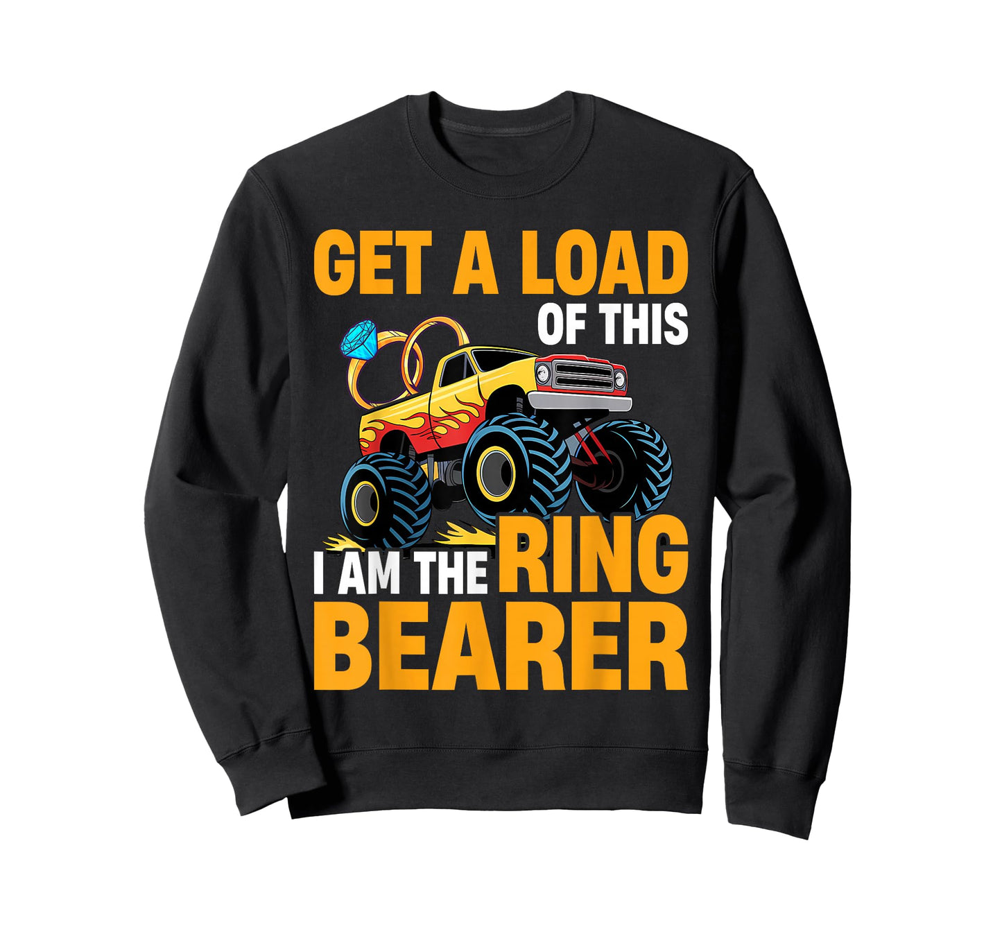 Wedding Iam The Ring Bearer Funny Monster Truck Boys T-Shirt