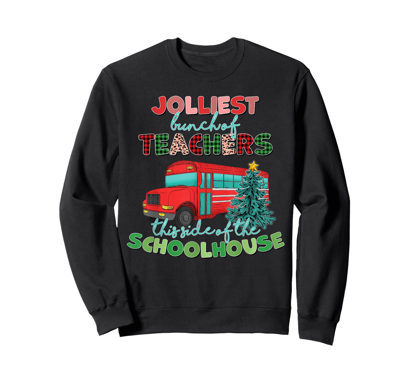 Groovy Christmas Teacher Jolly Jolliest Bunch of Teachers T-Shirt