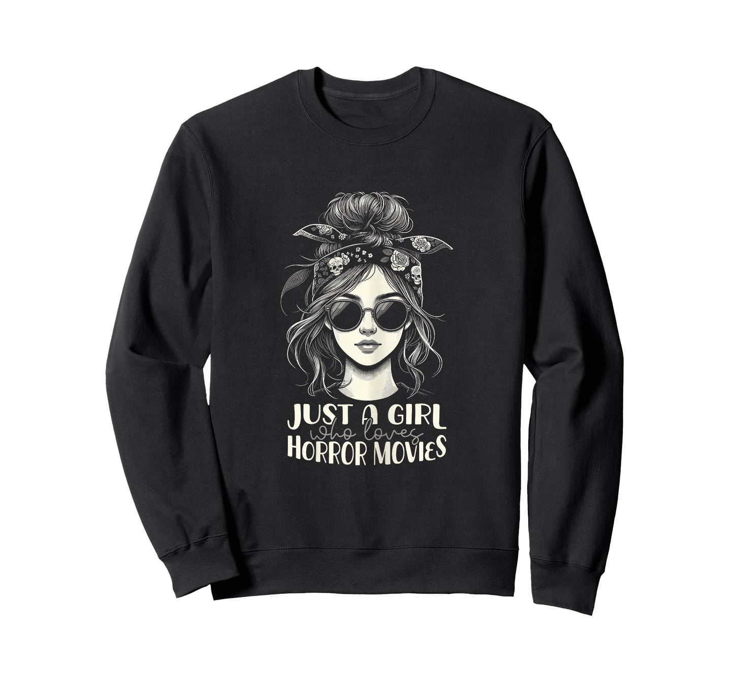 Womens Just A Girl Who Loves Horror Movies - Vintage Film Lover T-Shirt