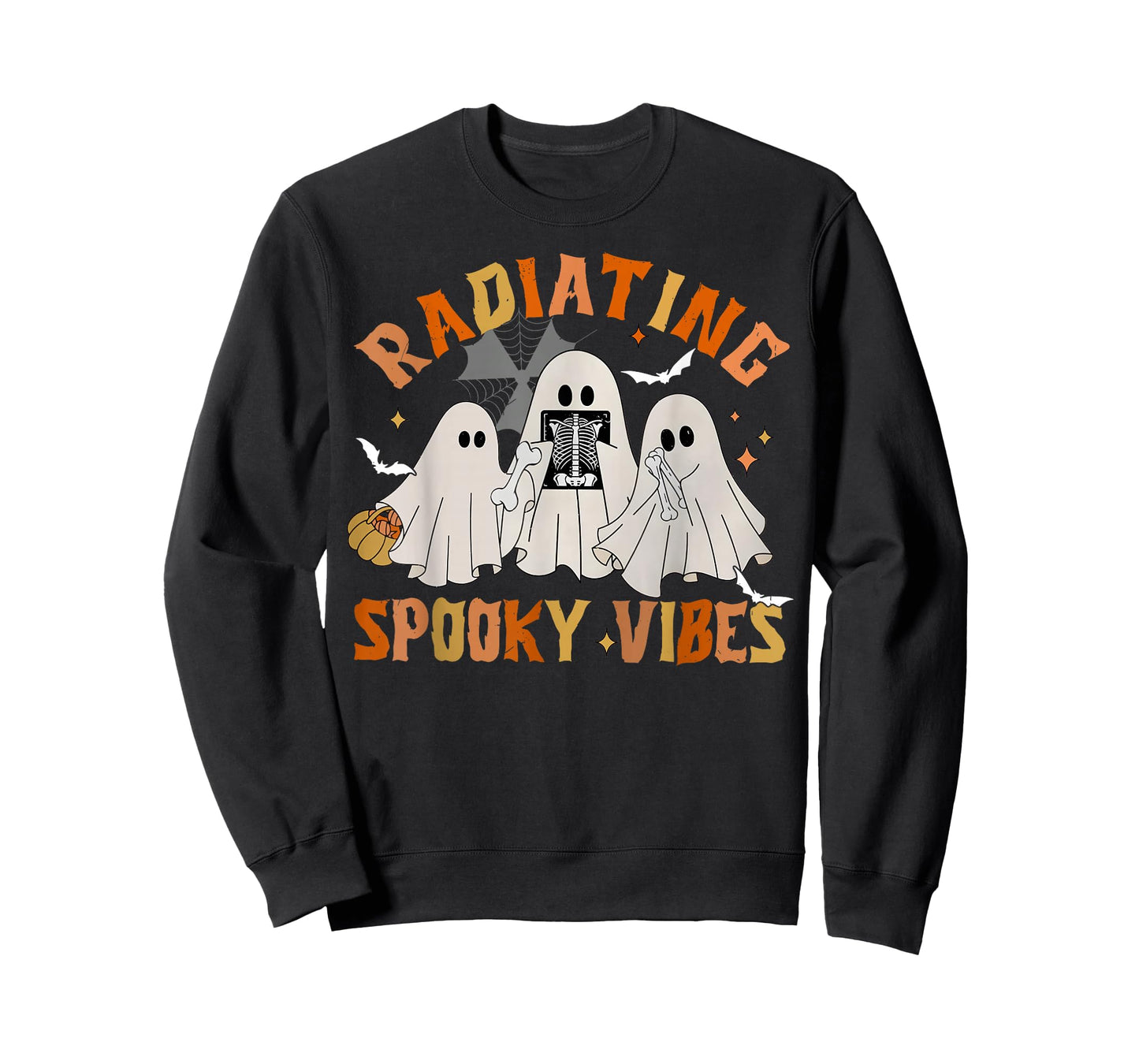 Radiating Spooky Vibes Ghost Radiology Tech X-ray Halloween T-Shirt