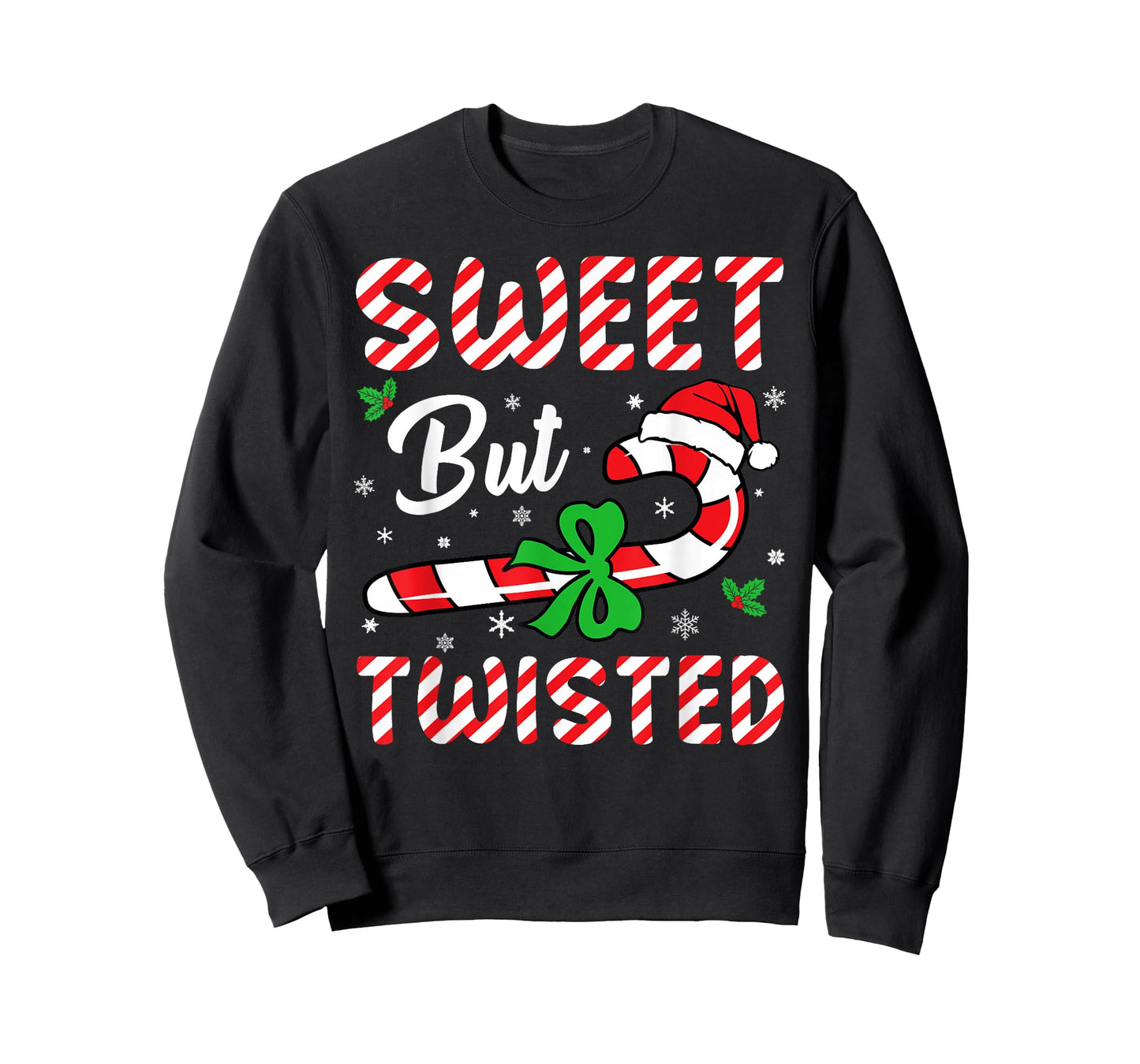Sweet But Twisted Funny Christmas Candy Cane Boys Girls Kids T-Shirt